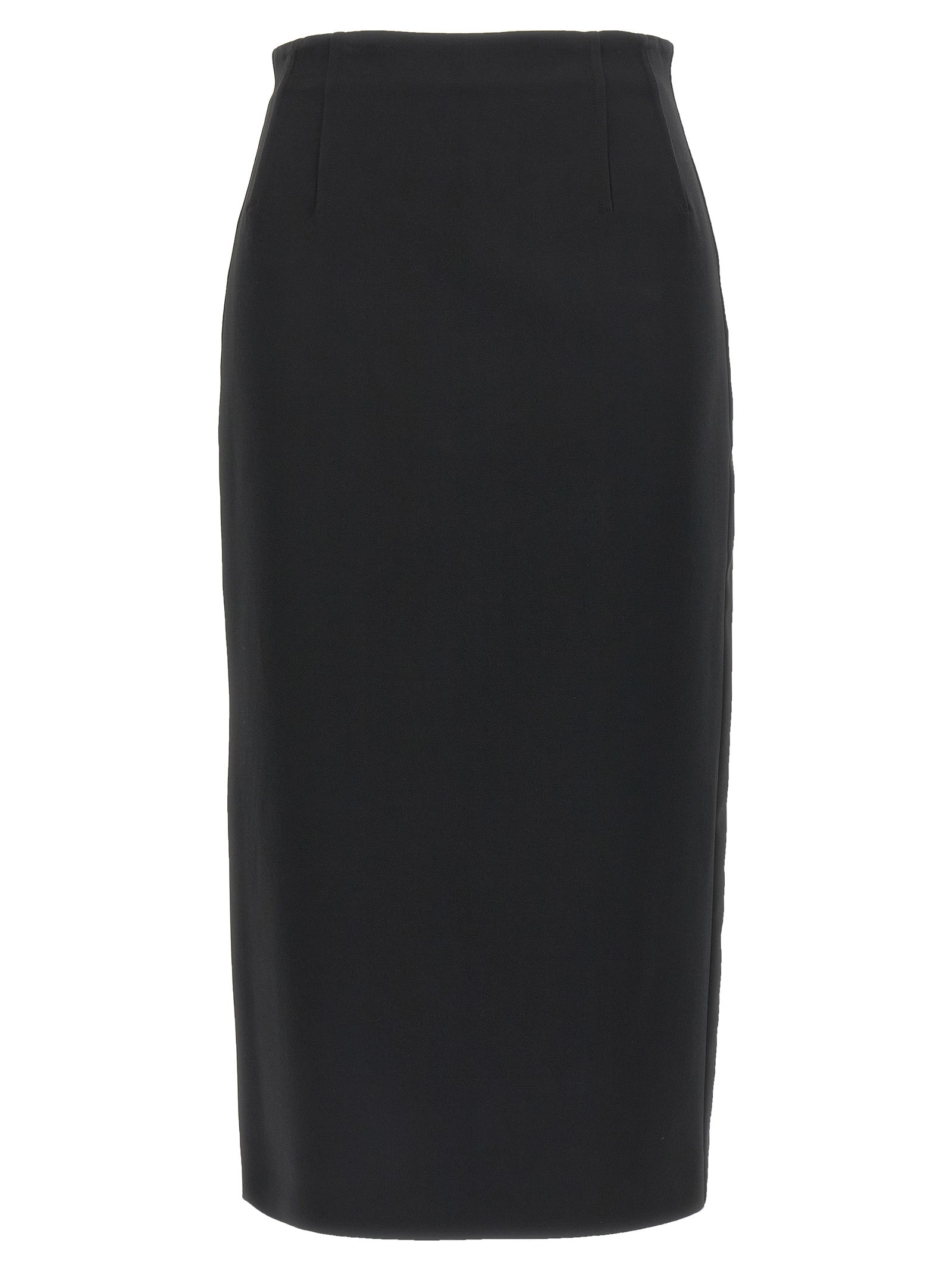 Max Mara Black Viscose Midi Women's Skirt