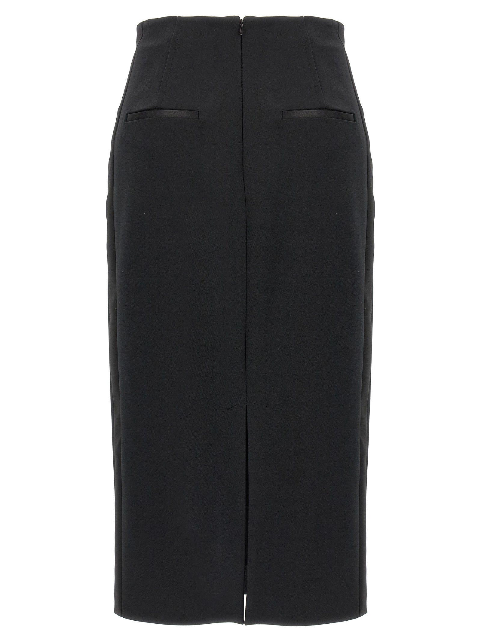 Max Mara Black Viscose Midi Women's Skirt