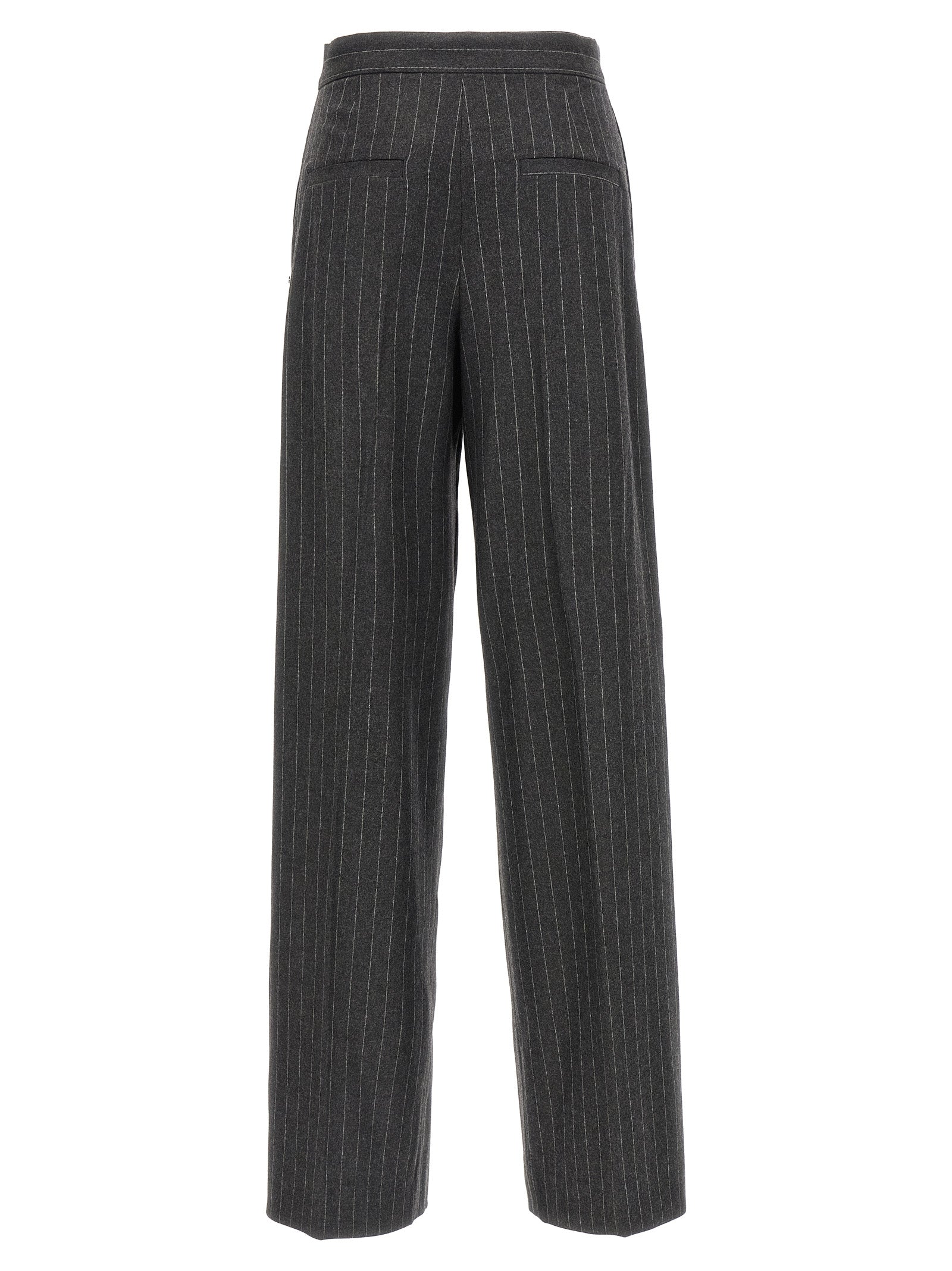 Sportmax Gray Virgin Wool Dress Women's Pants