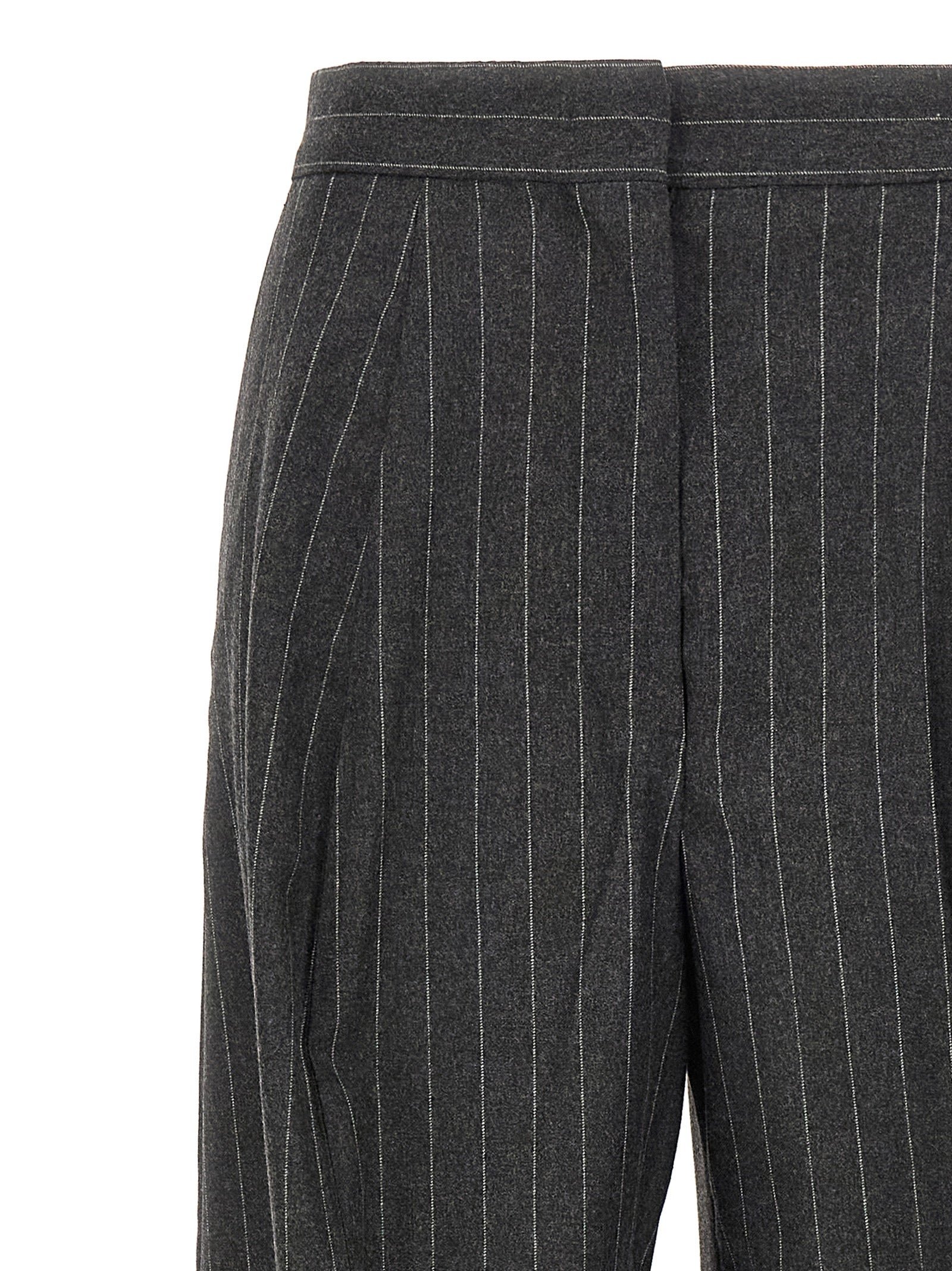 Sportmax Gray Virgin Wool Dress Women's Pants