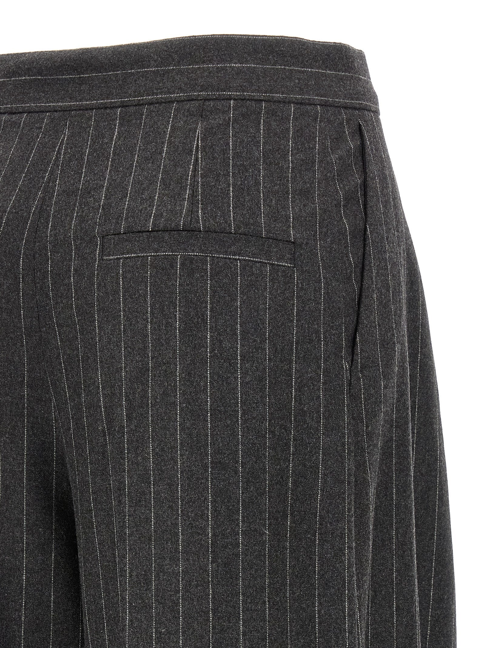 Sportmax Gray Virgin Wool Dress Women's Pants