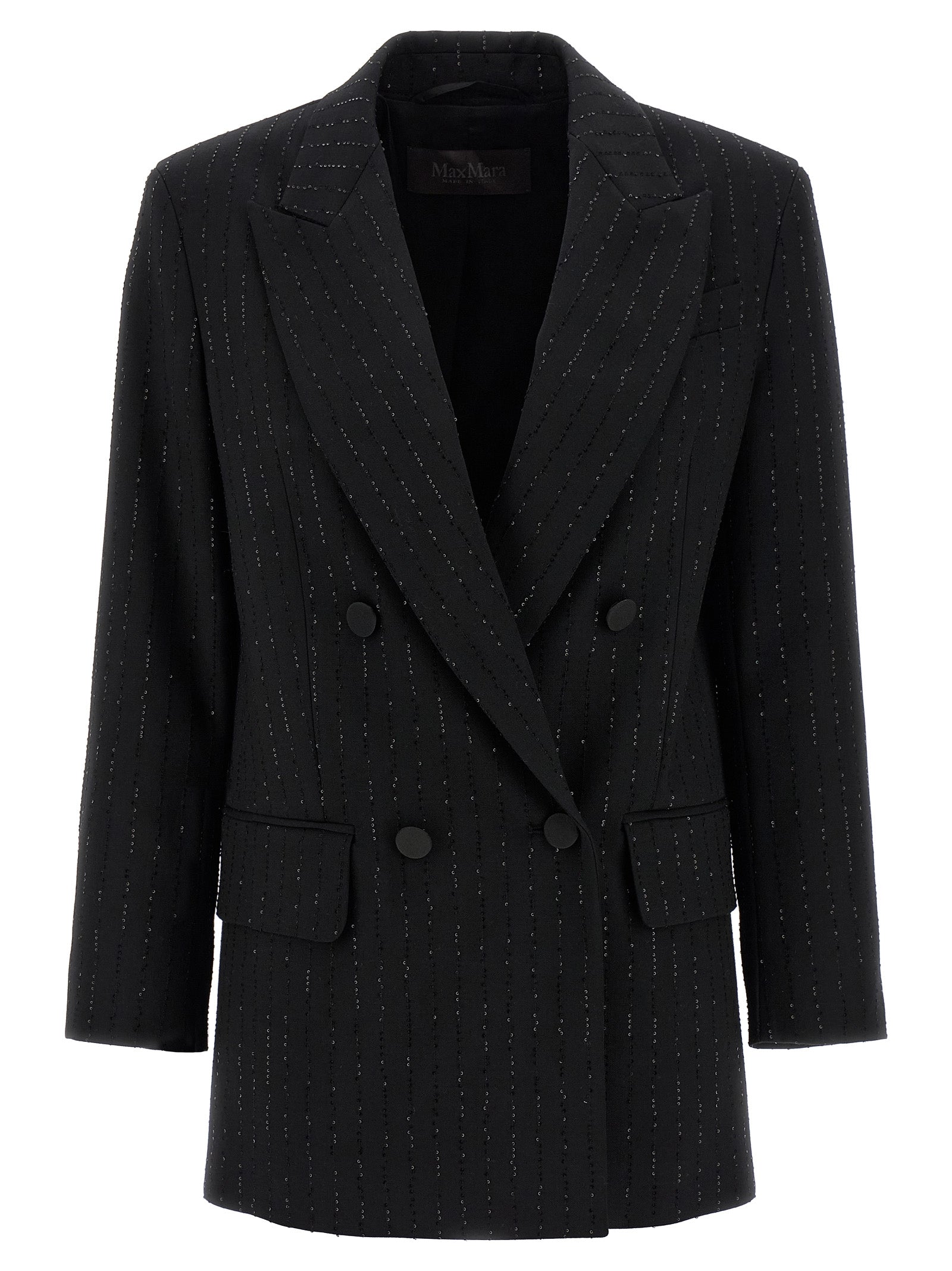 Max Mara Black Virgin Wool Women's Blazer