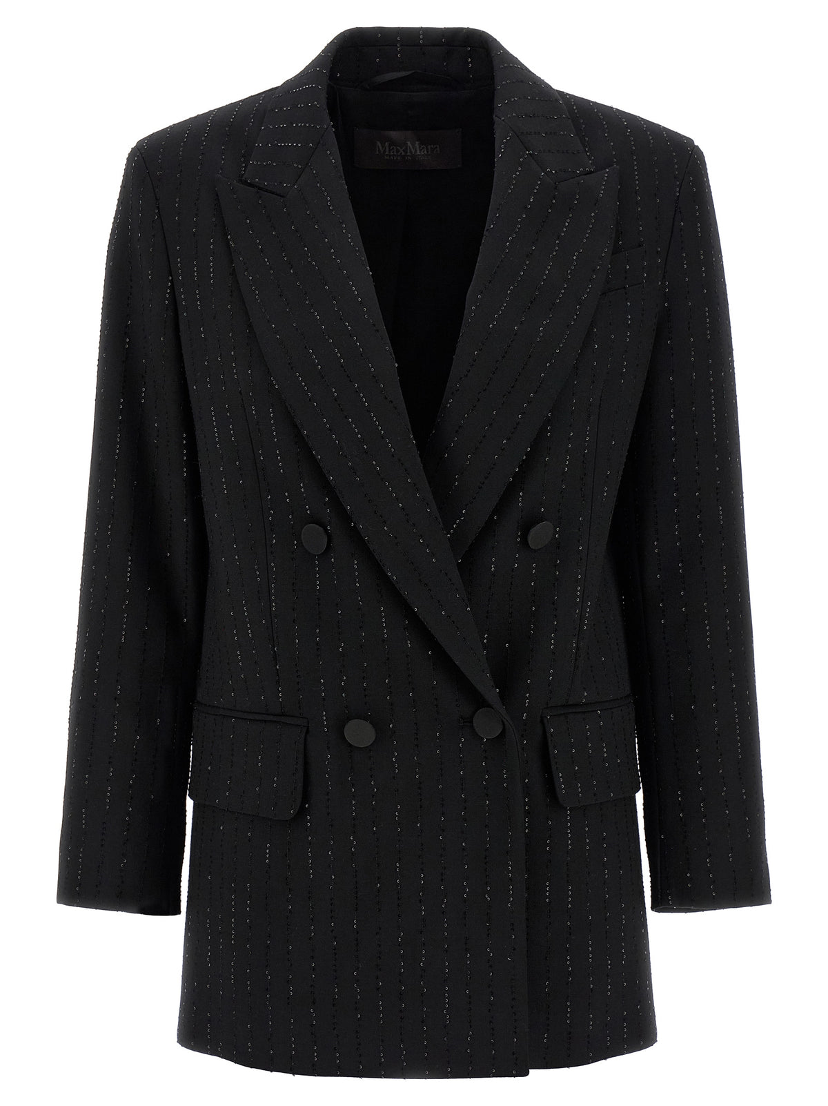 Max Mara Black Virgin Wool Women's Blazer