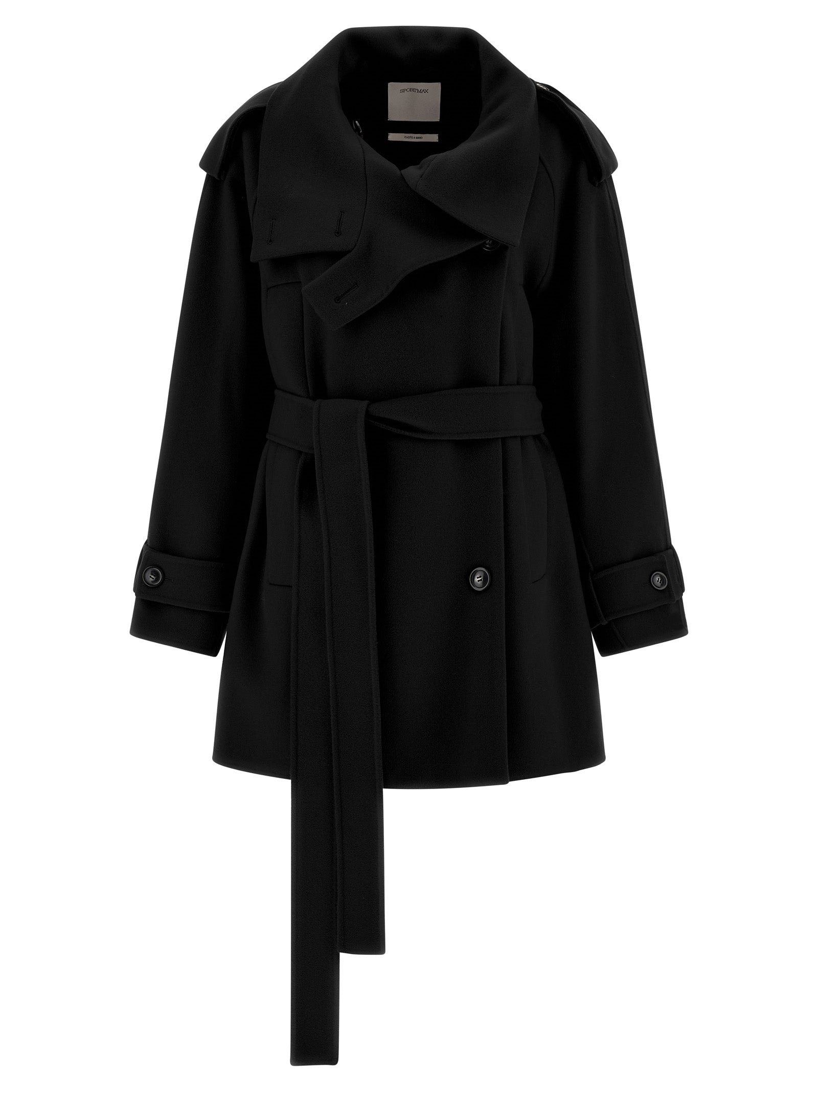 Sportmax Black Virgin Wool Women's Coat