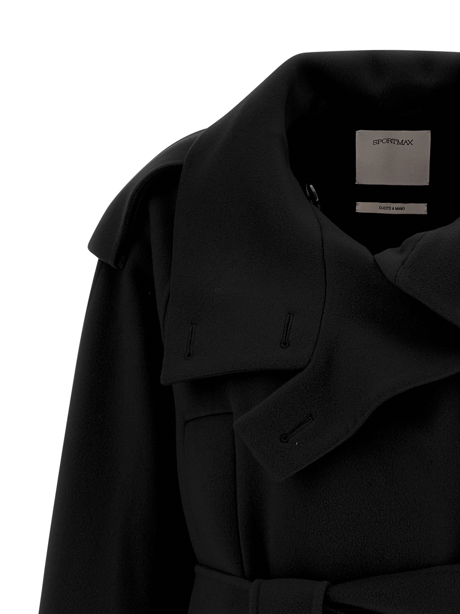 Sportmax Black Virgin Wool Women's Coat