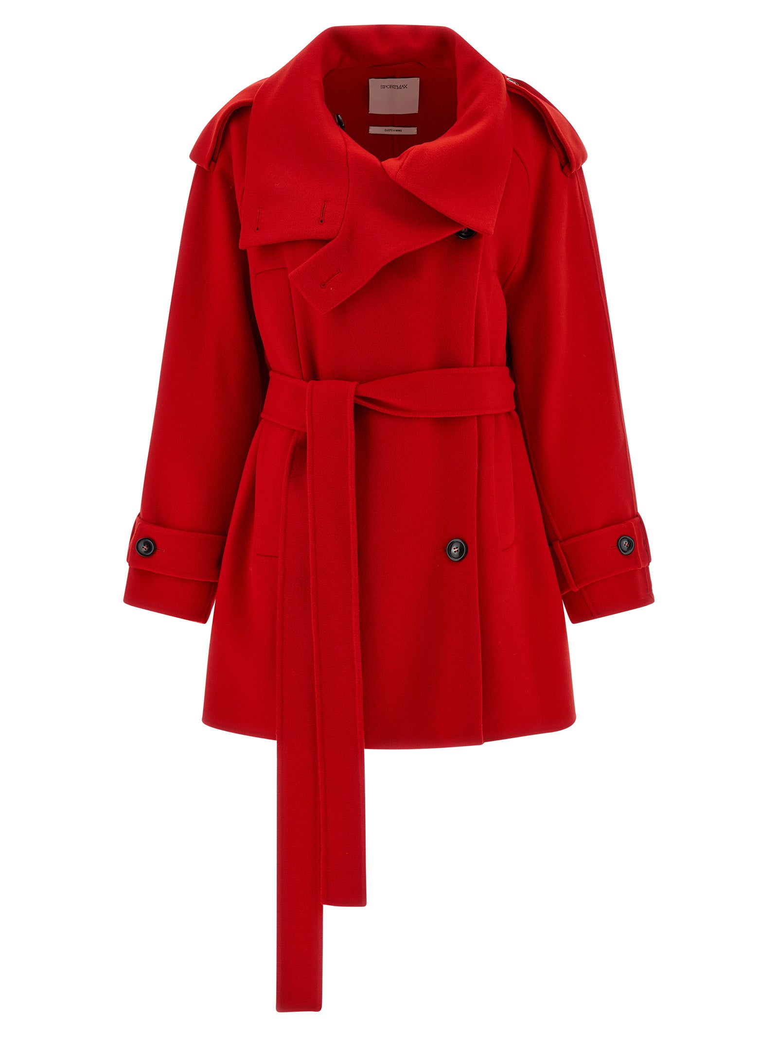 Sportmax Red Virgin Wool Women's Coat