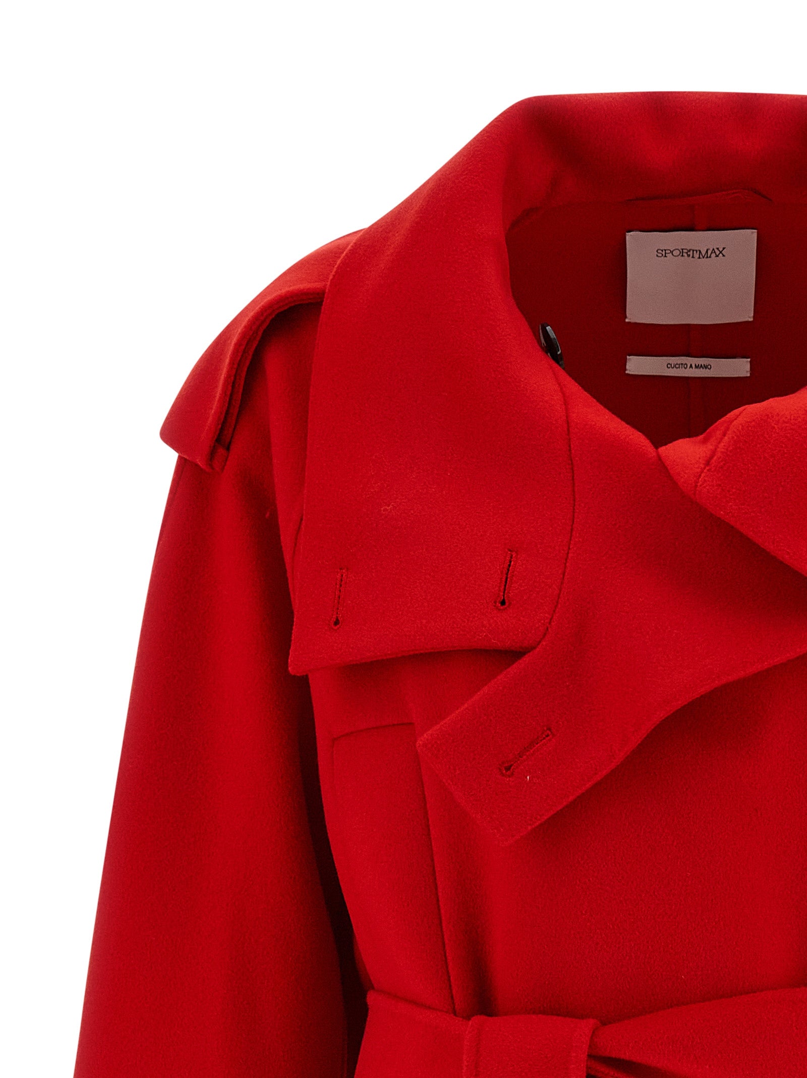 Sportmax Red Virgin Wool Women's Coat