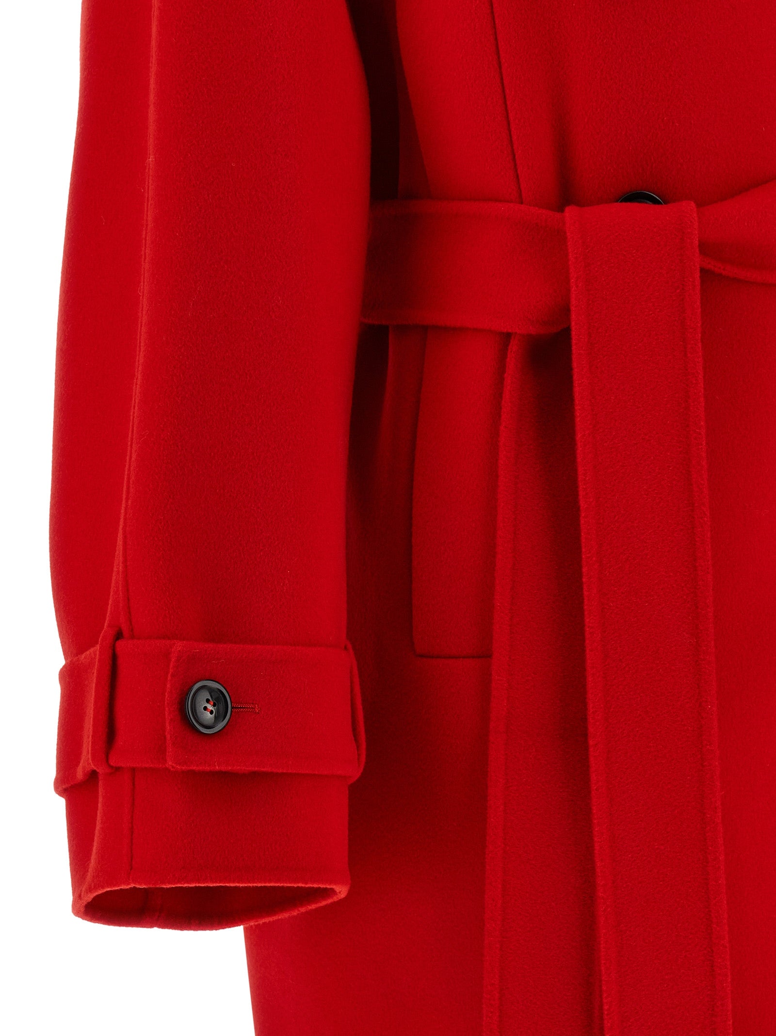 Sportmax Red Virgin Wool Women's Coat