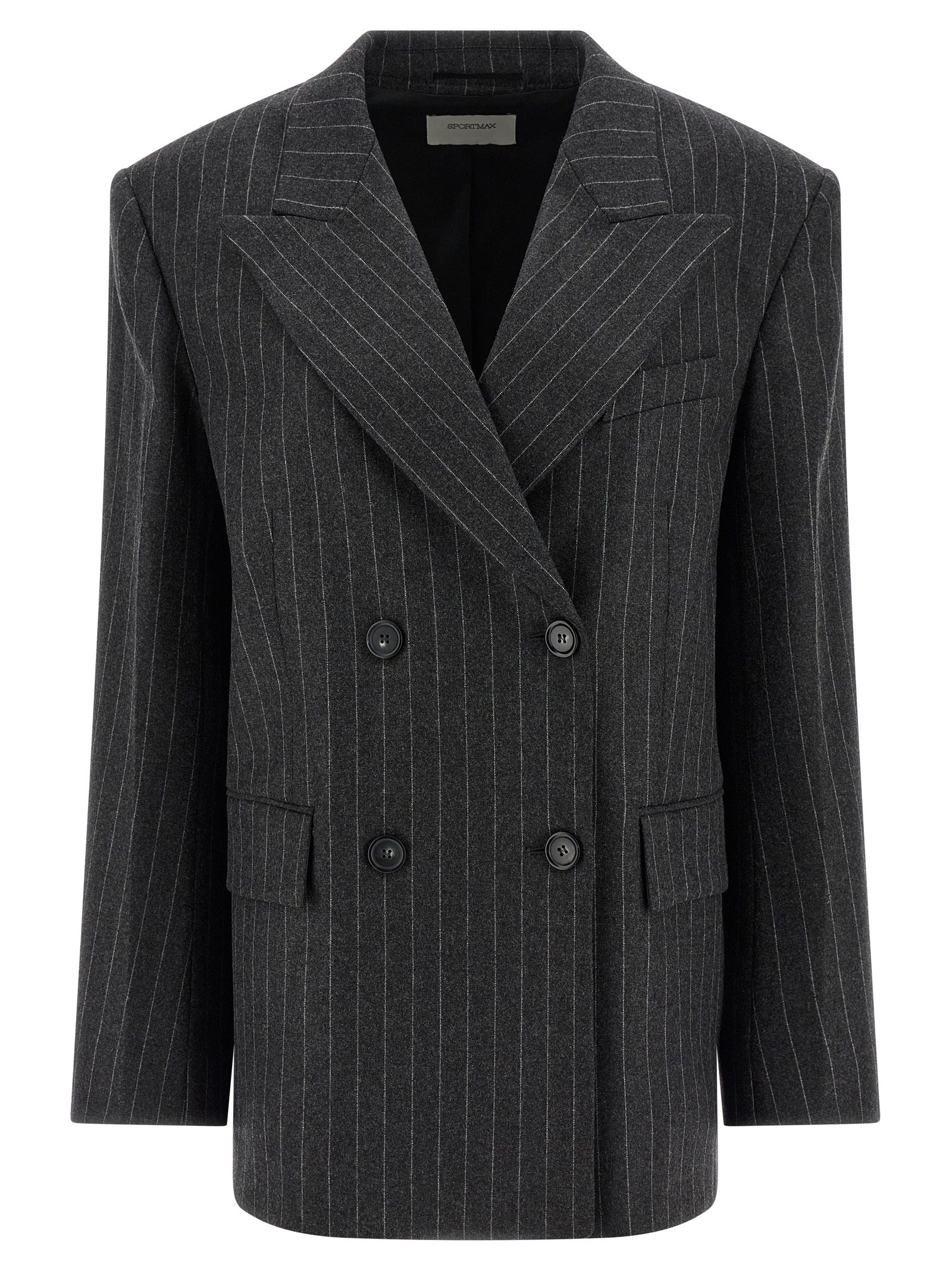 Sportmax Gray Virgin Wool Women's Blazer