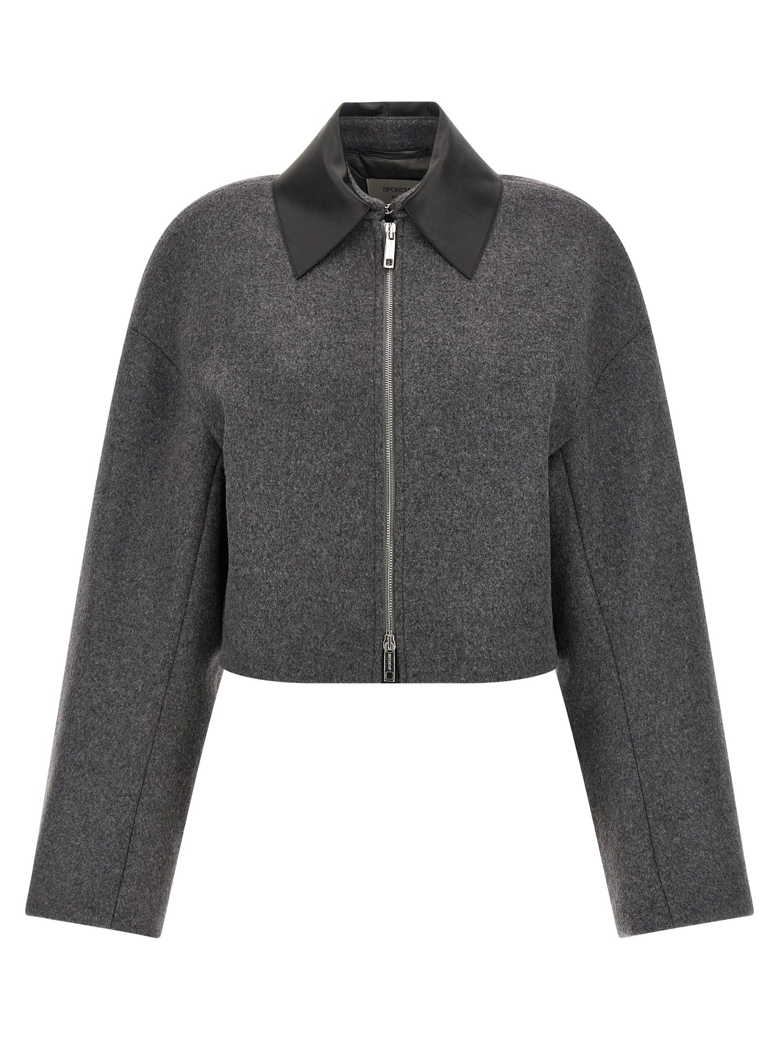 Sportmax Gray Virgin Wool Full-Length Women's Jacket