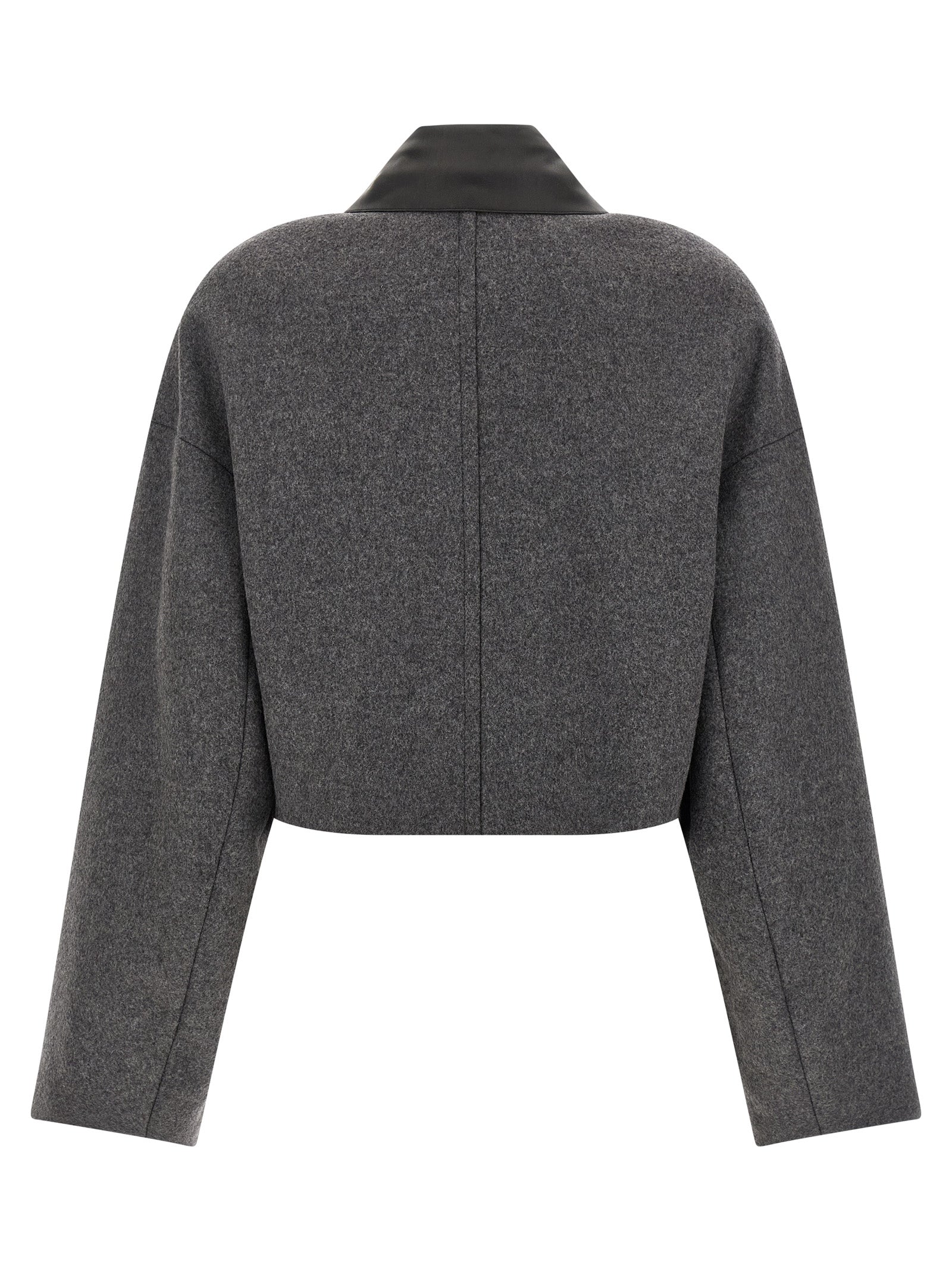 Sportmax Gray Virgin Wool Full-Length Women's Jacket