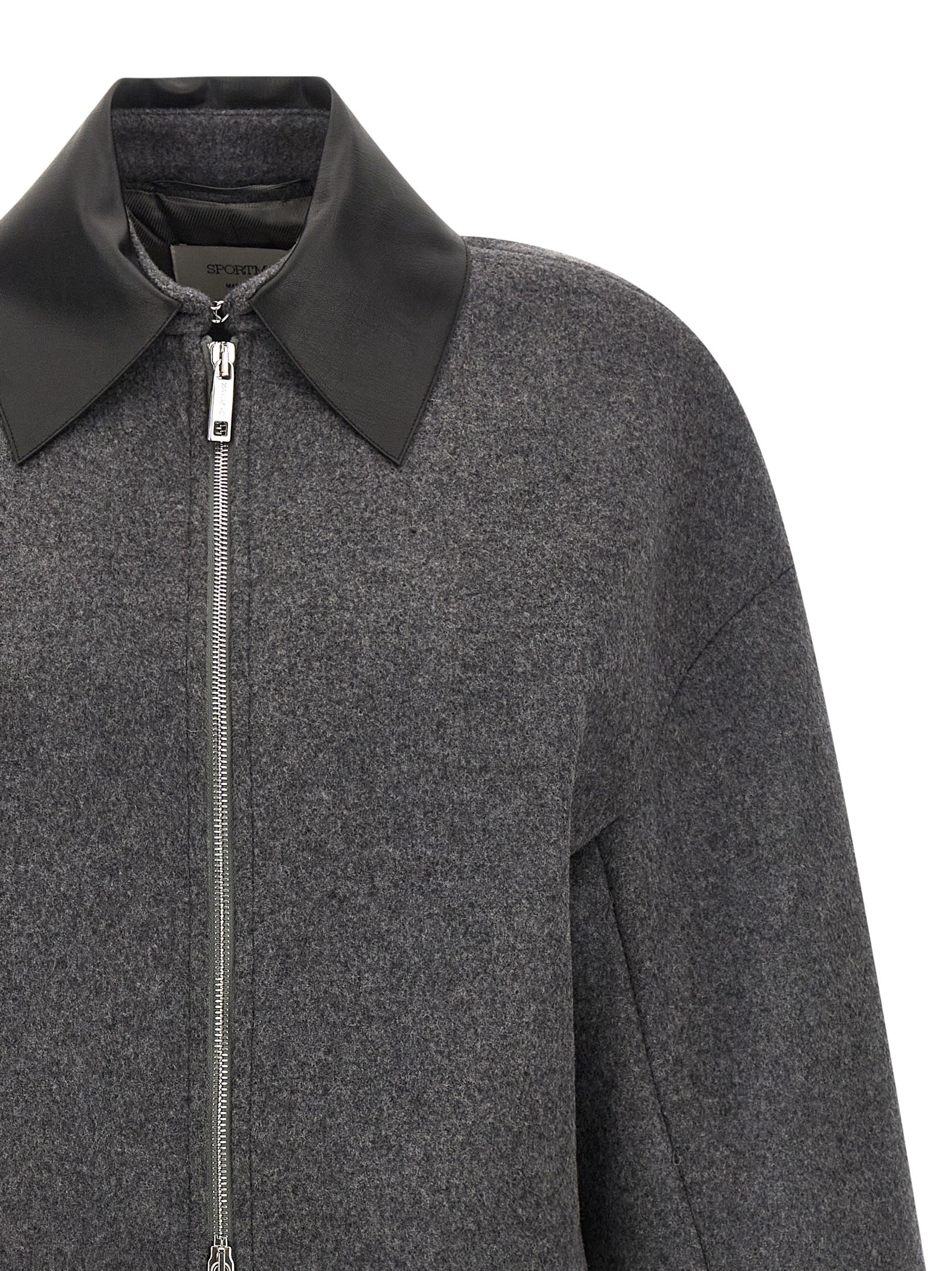 Sportmax Gray Virgin Wool Full-Length Women's Jacket