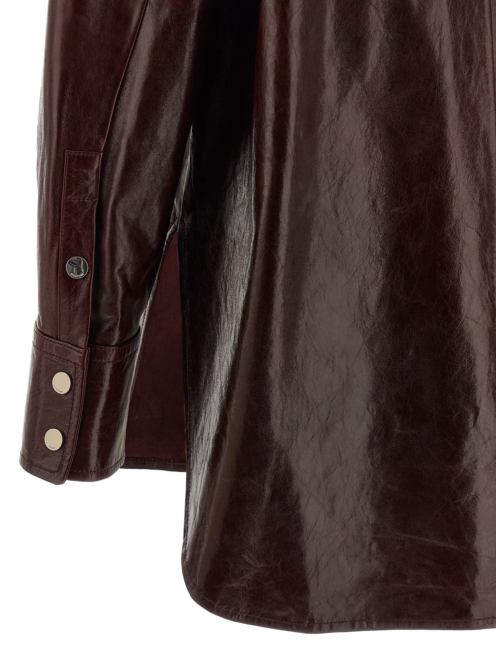 Sportmax Bordeaux Lamb Leather Women's Blouse