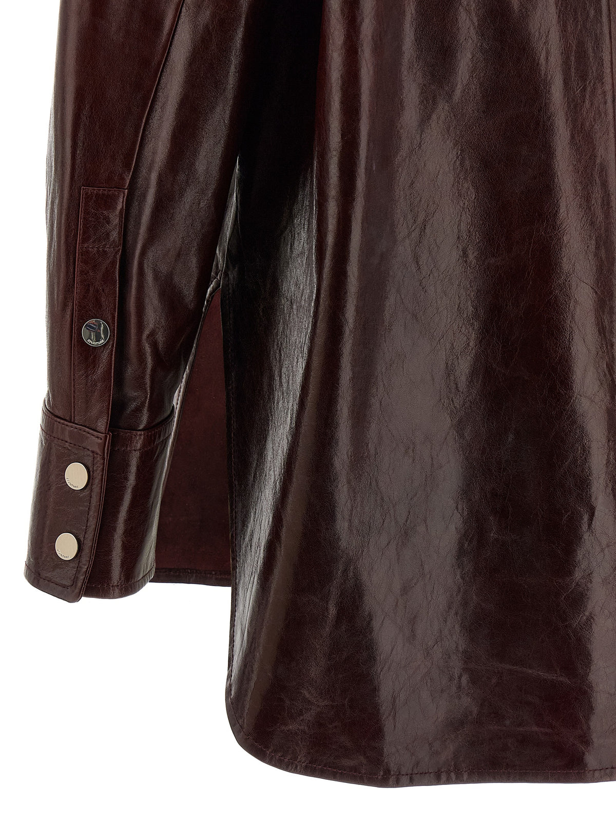 Sportmax Bordeaux Lamb Leather Women's Blouse