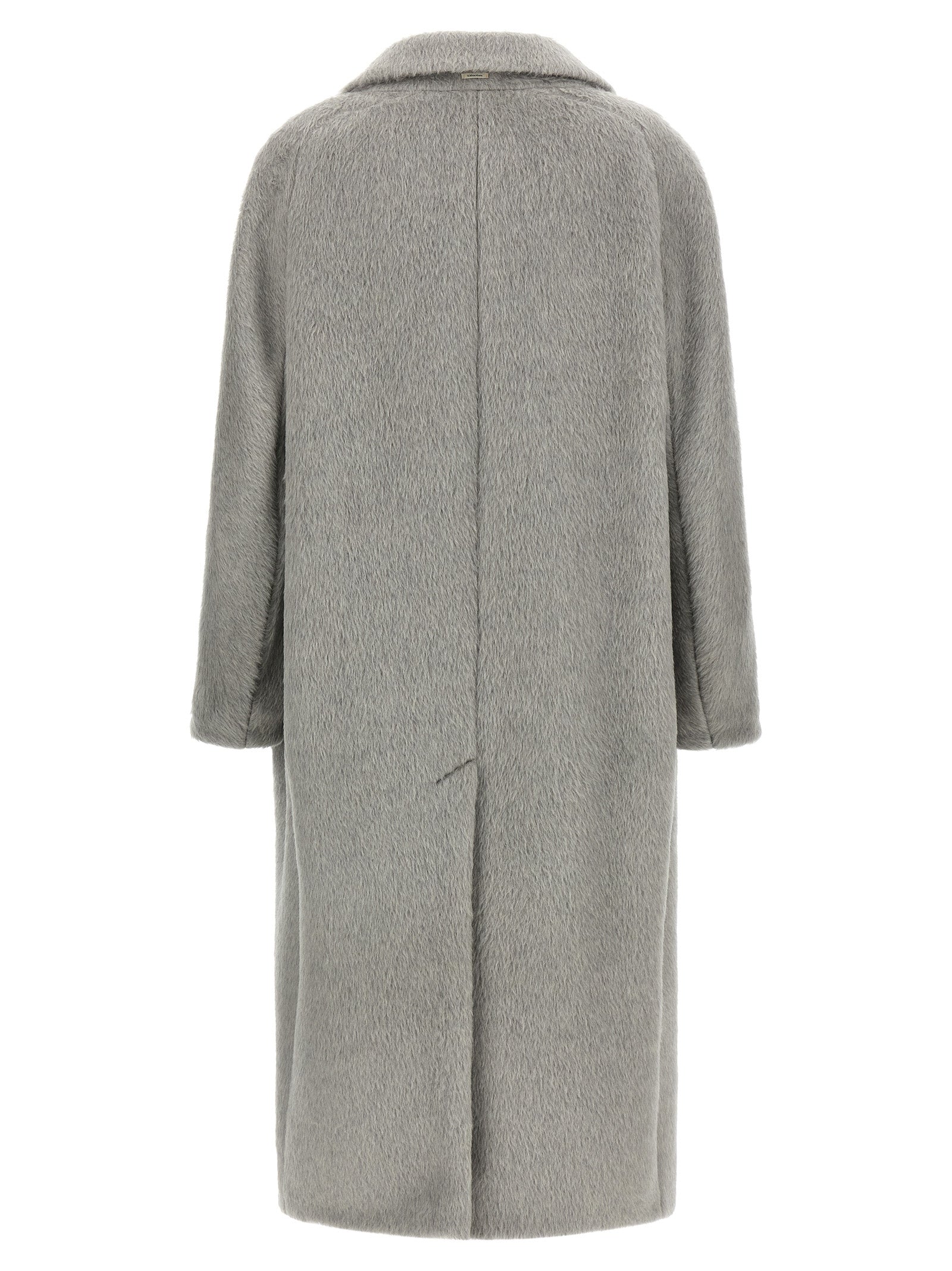 'S Max Mara Gray Alpaca Leather Women's Coat