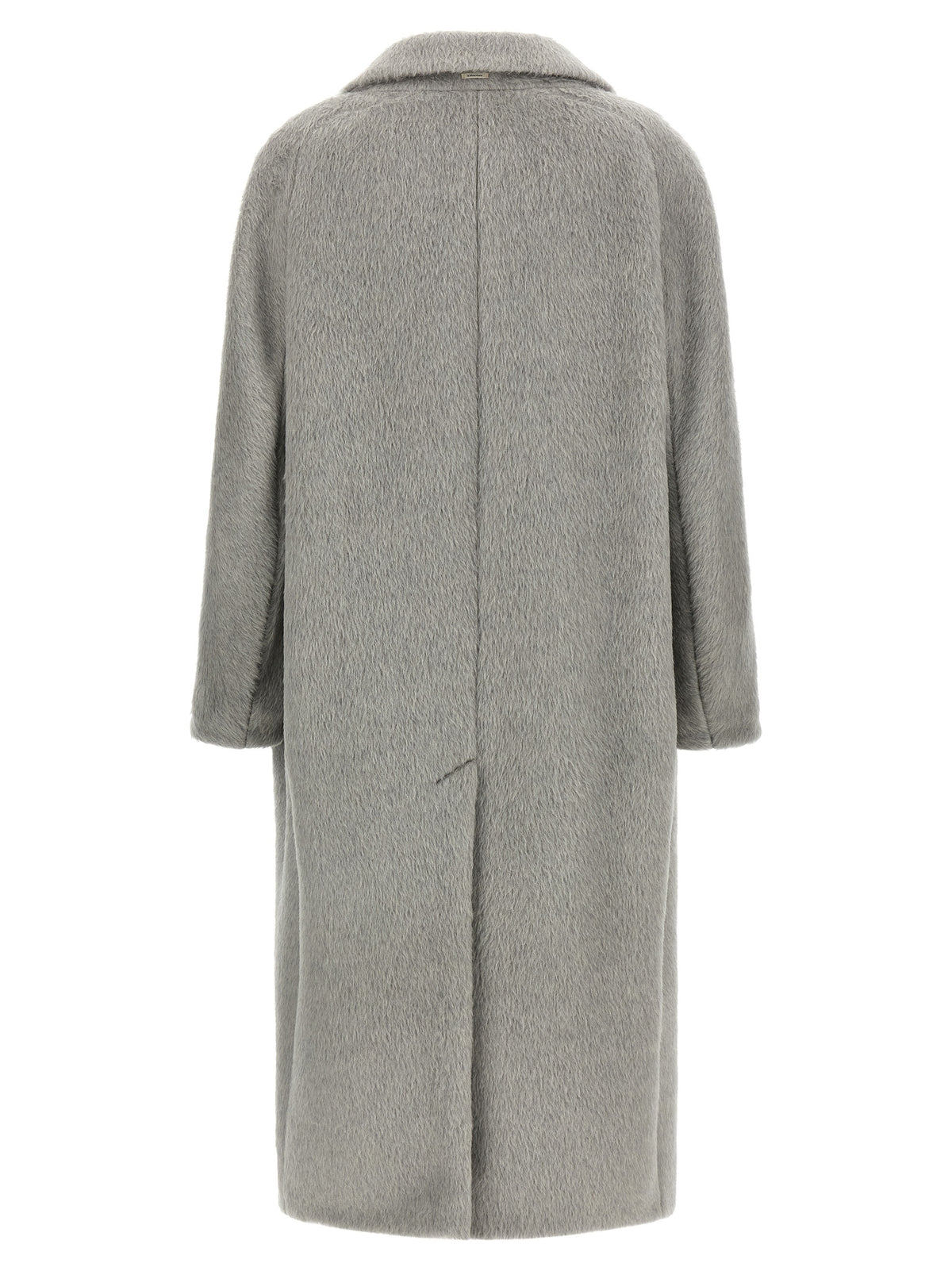 'S Max Mara Gray Alpaca Leather Women's Coat