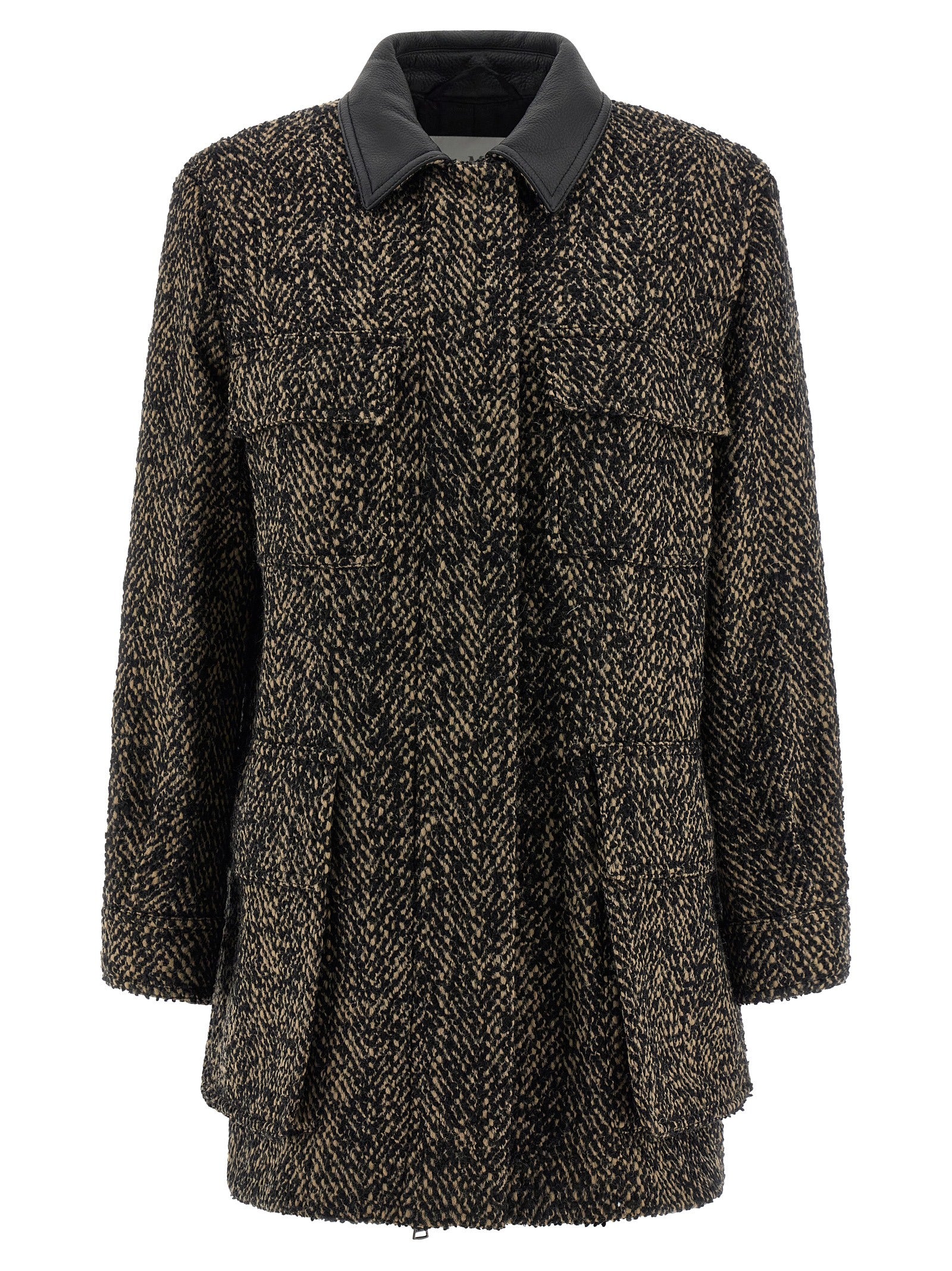 Max Mara Multicolor Virgin Wool Shell Women's Jacket