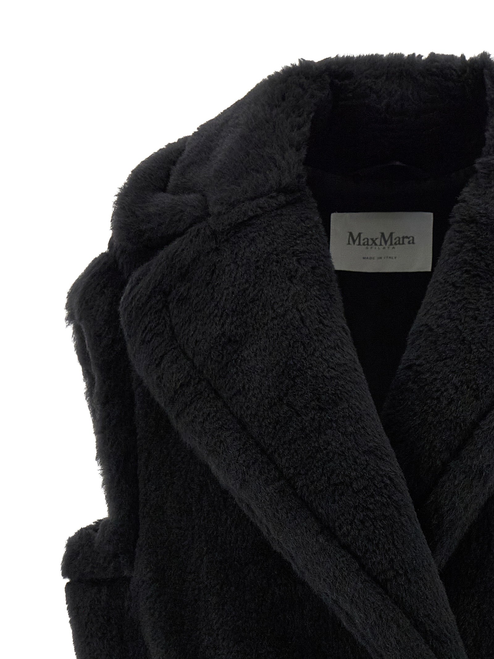 Max Mara Black Alpaca Leather Sleeveless Women's Jacket