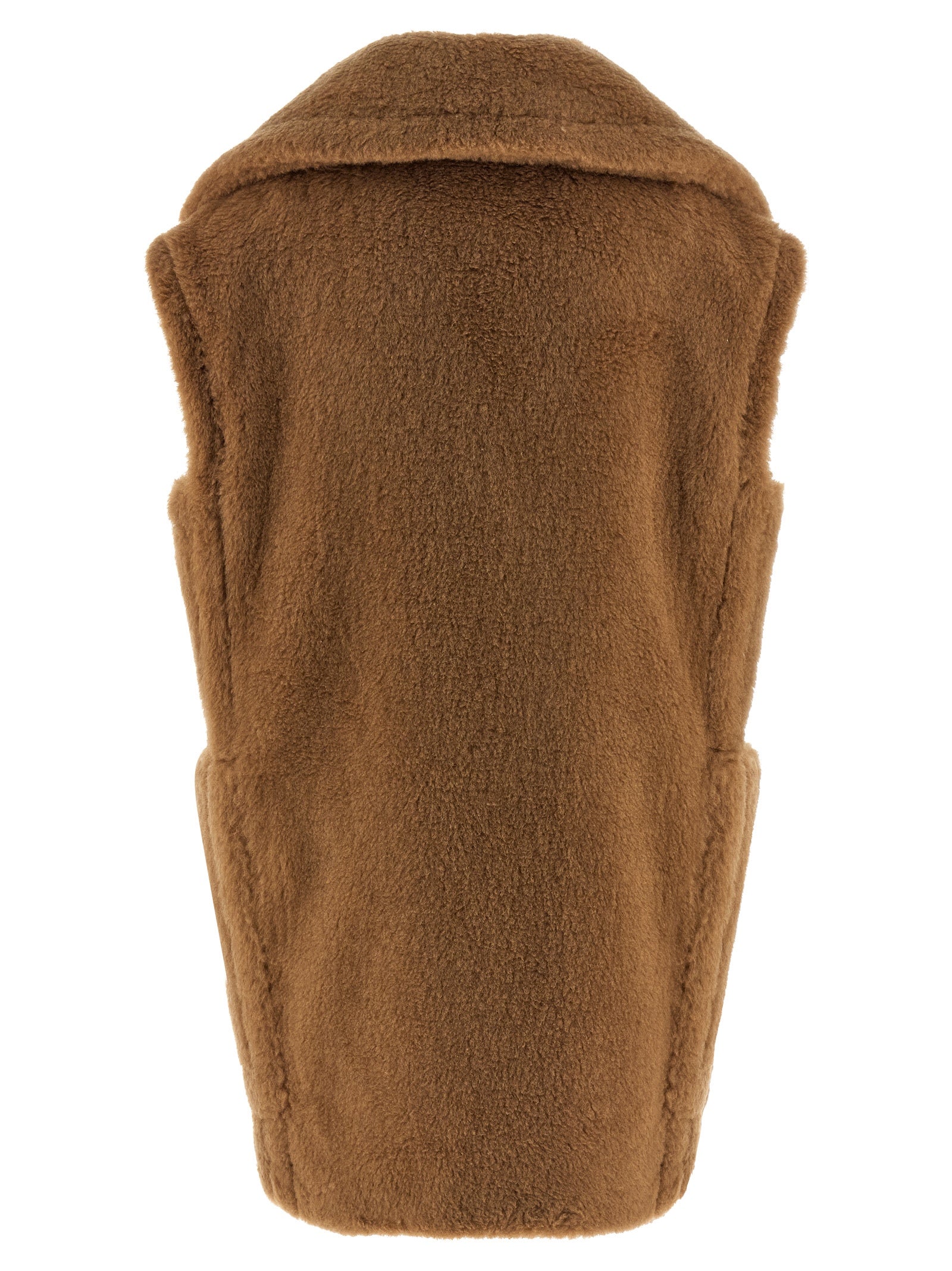 Max Mara Beige Wool Sleeveless Women's Jacket