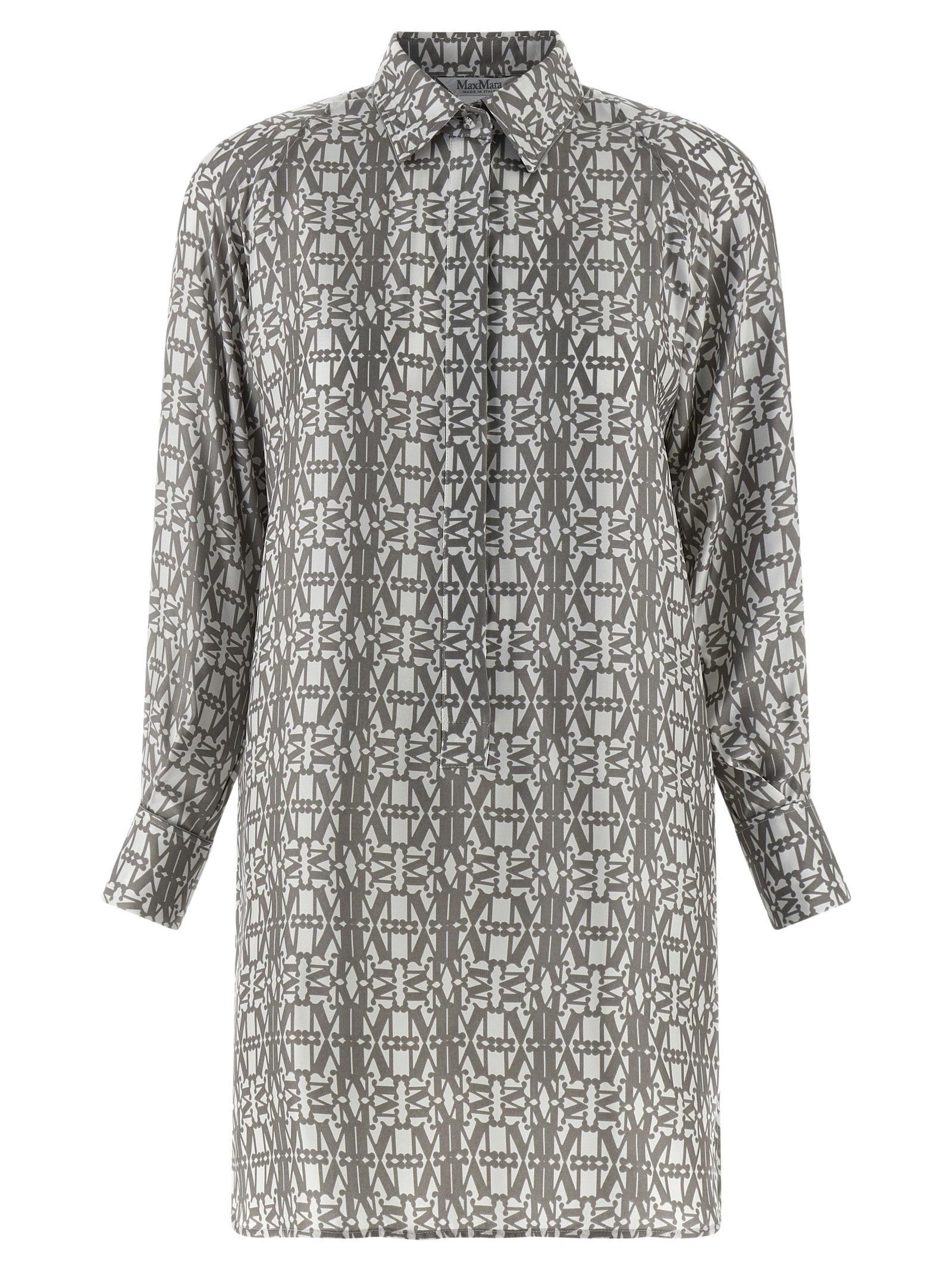 Max Mara Gray Silk Short Women's Dress
