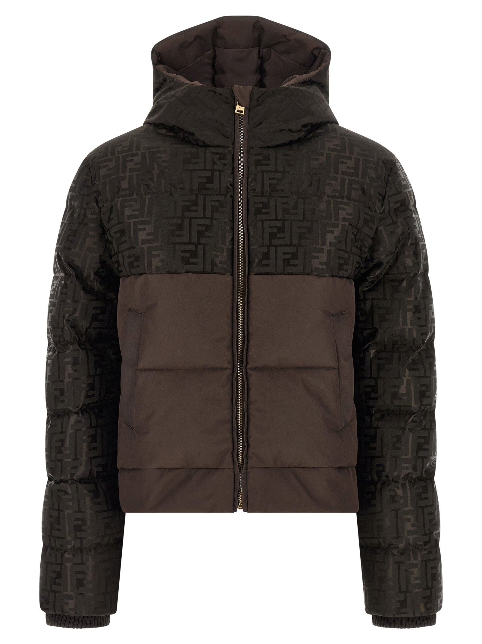 Fendi Brown Cotton Full-Length Women's Jacket
