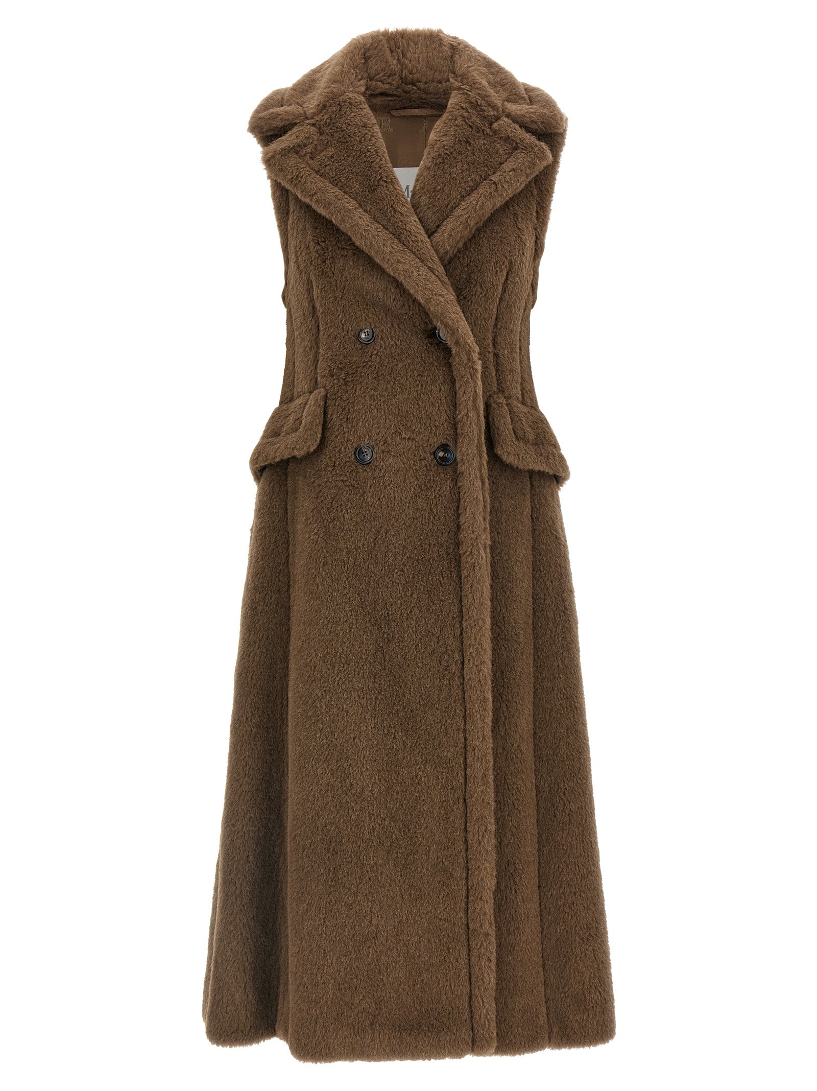 Max Mara Brown Alpaca Leather Women's Coat