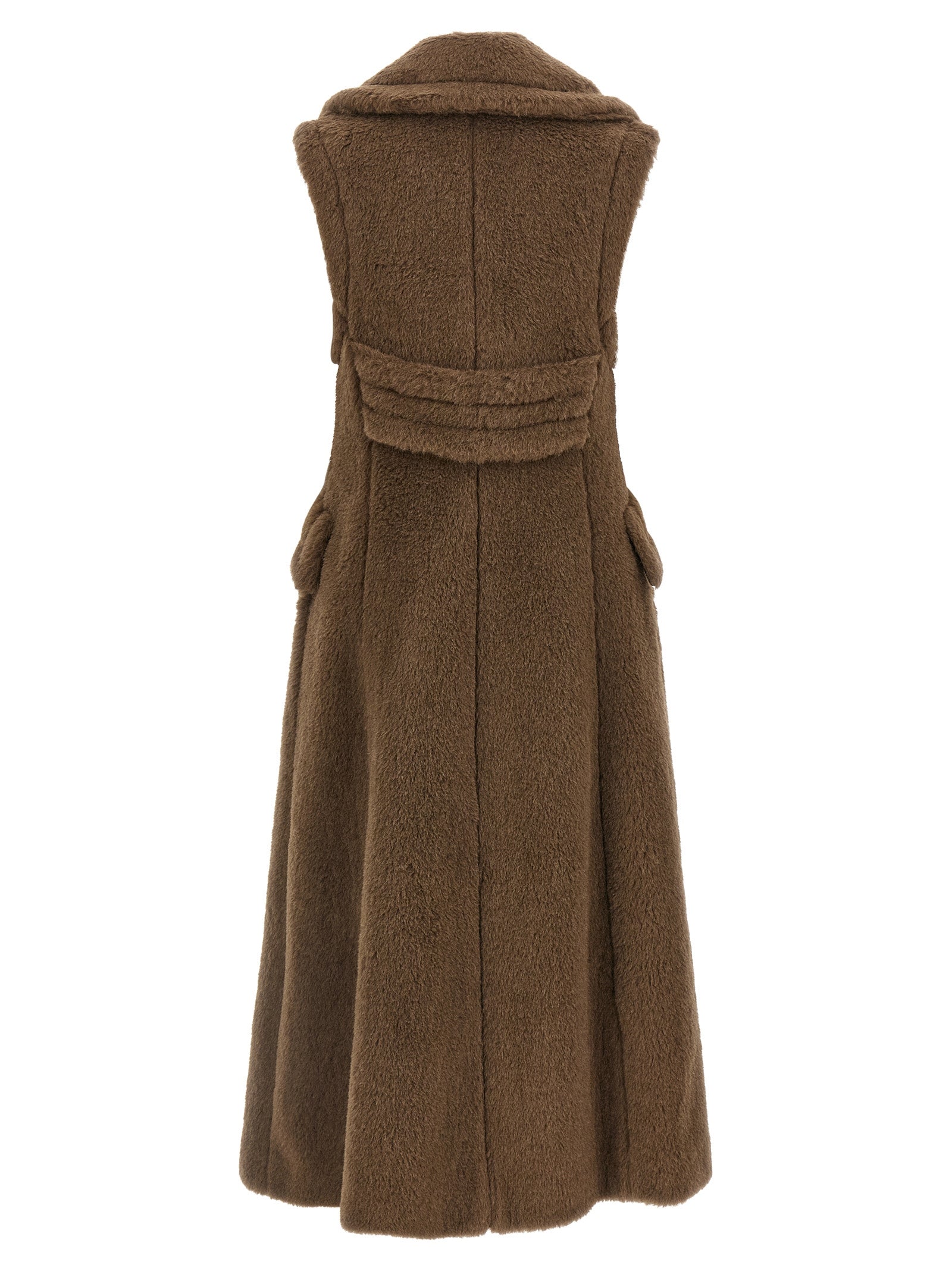 Max Mara Brown Alpaca Leather Women's Coat