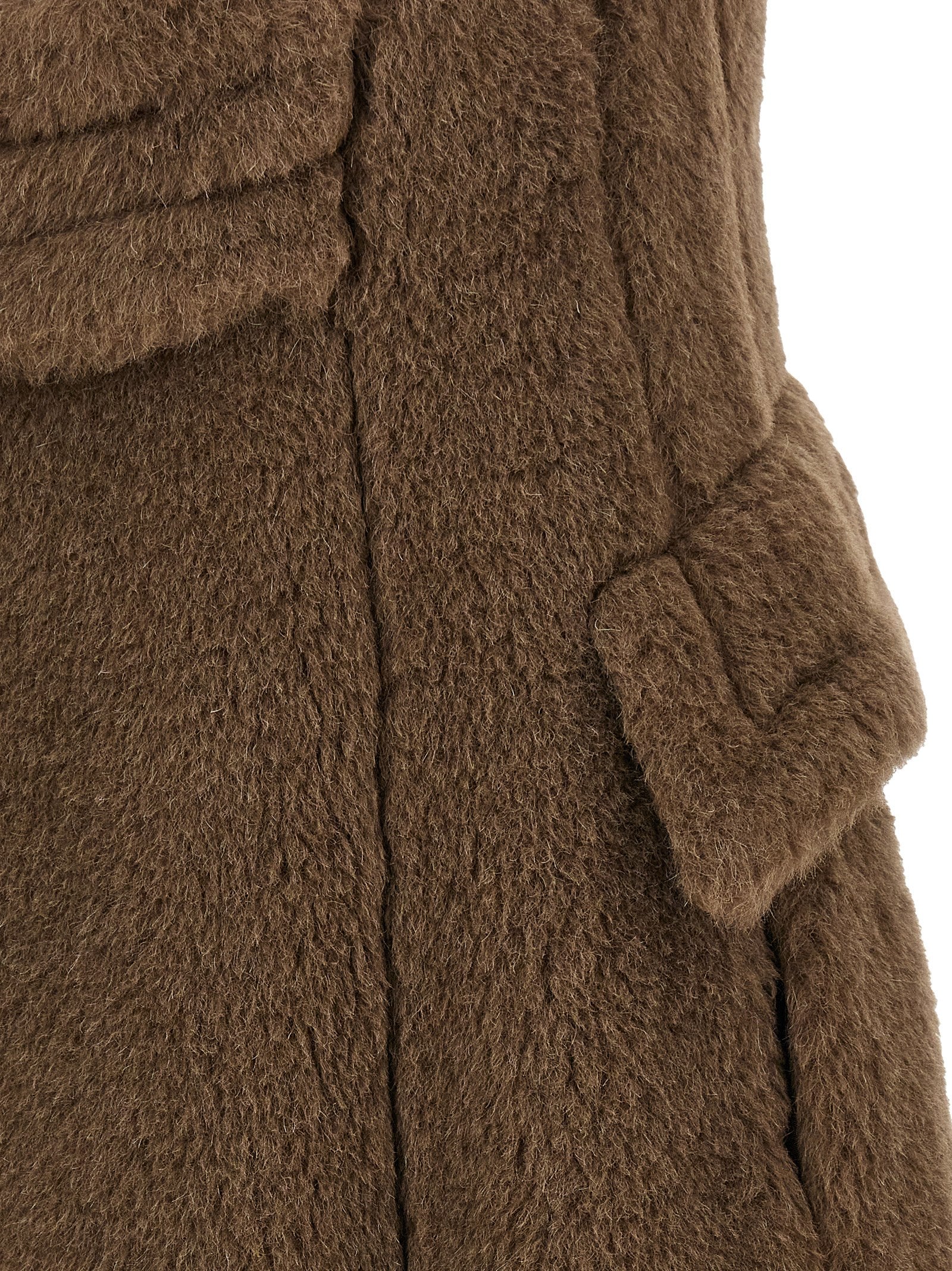 Max Mara Brown Alpaca Leather Women's Coat