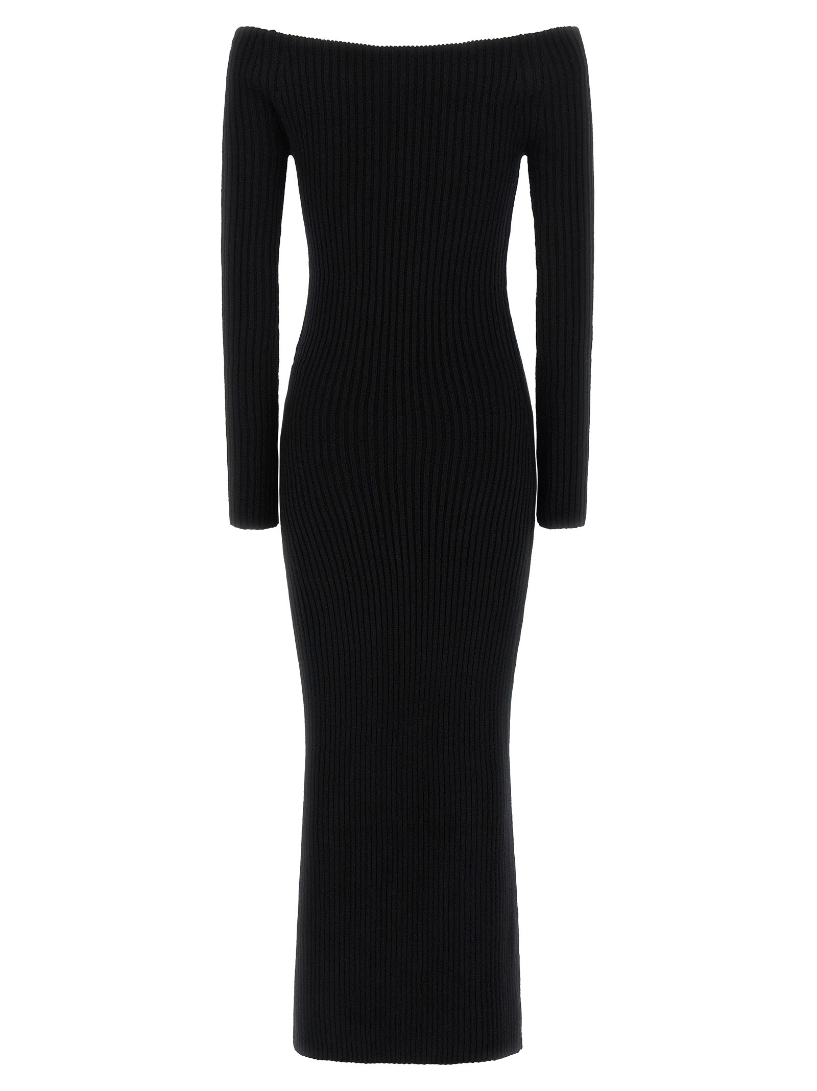 Max Mara Black Wool Long Women's Dress