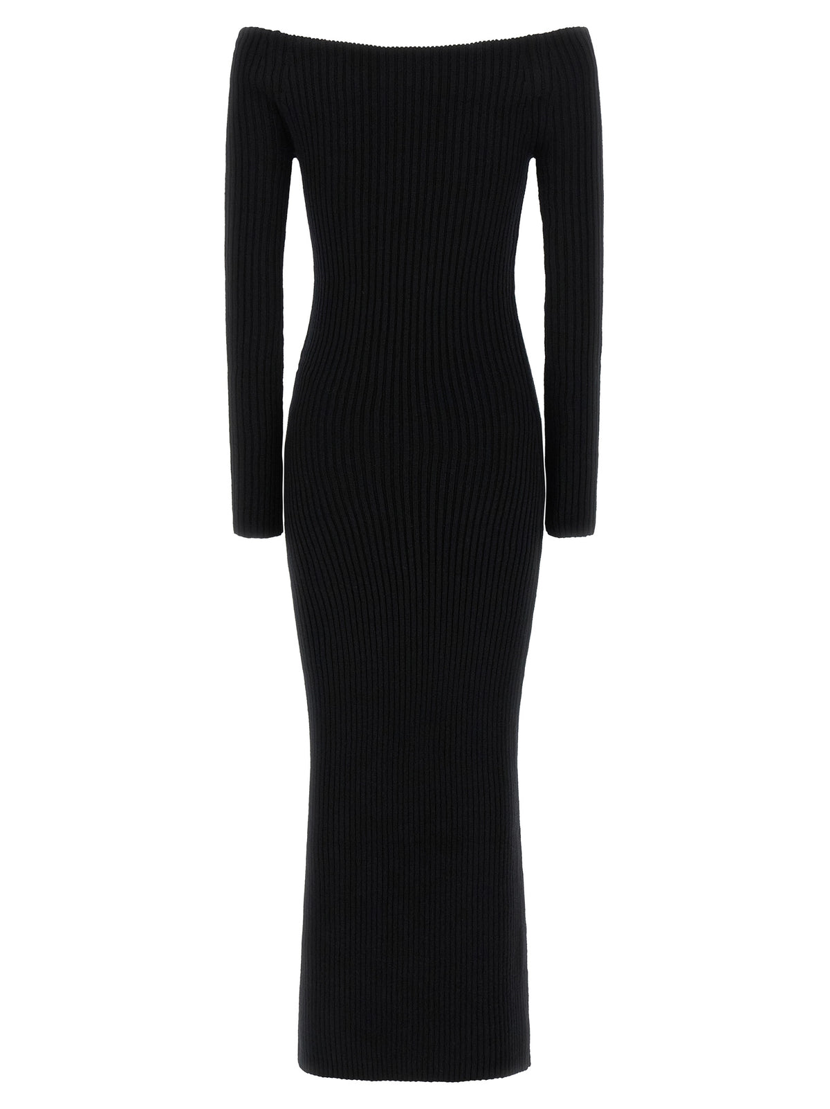 Max Mara Black Wool Long Women's Dress