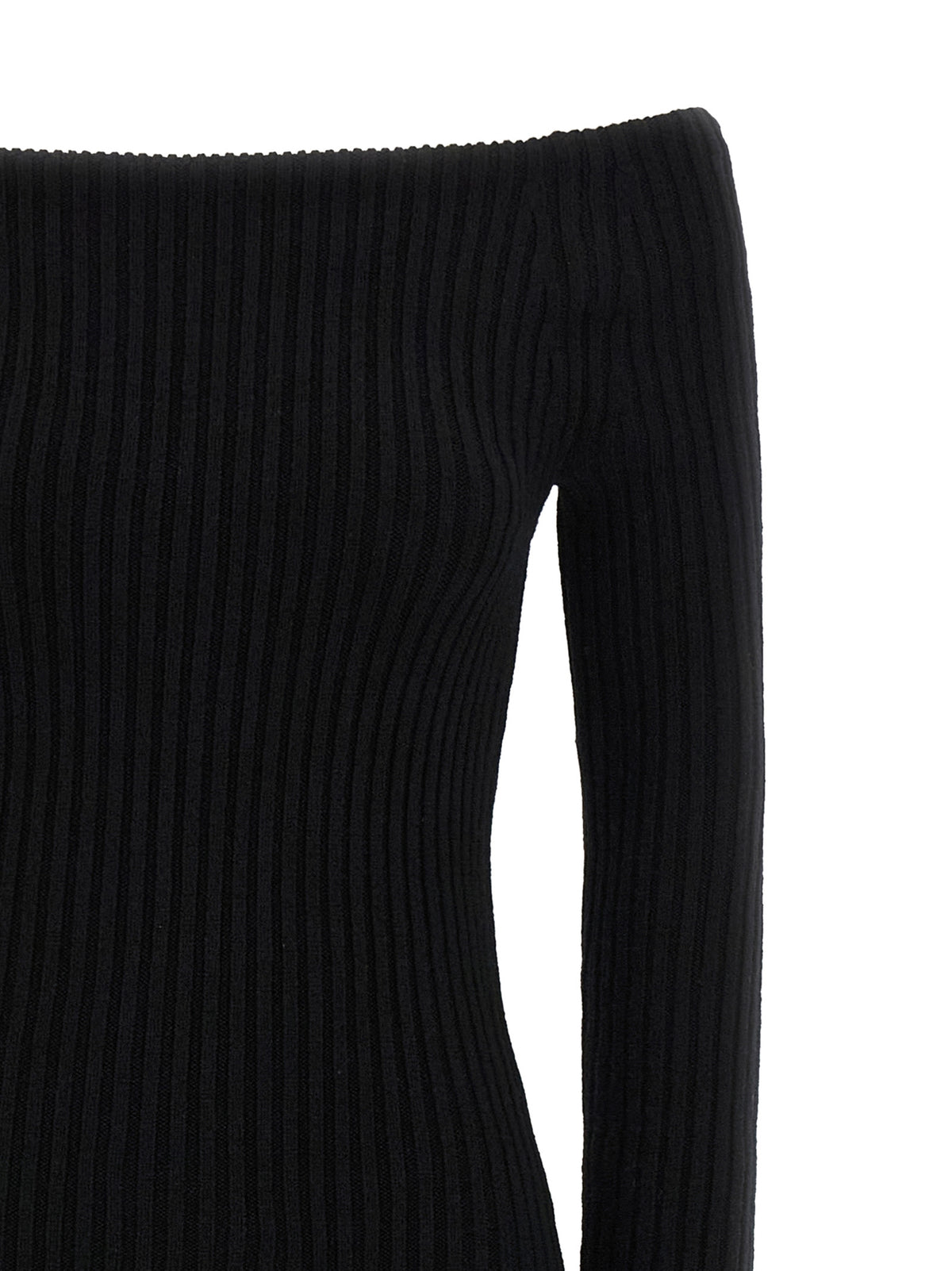 Max Mara Black Wool Long Women's Dress