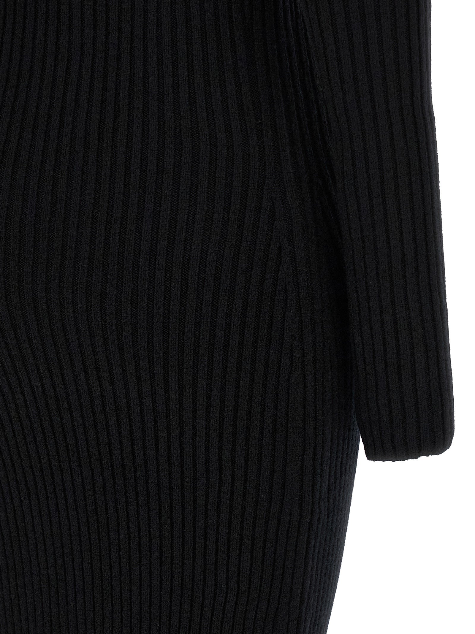 Max Mara Black Wool Long Women's Dress