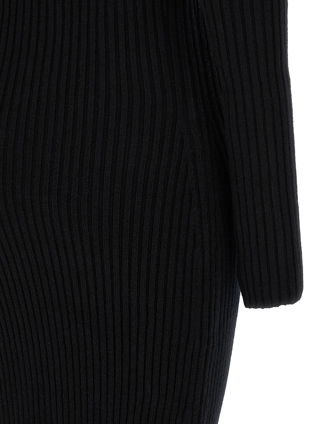 Max Mara Black Wool Long Women's Dress