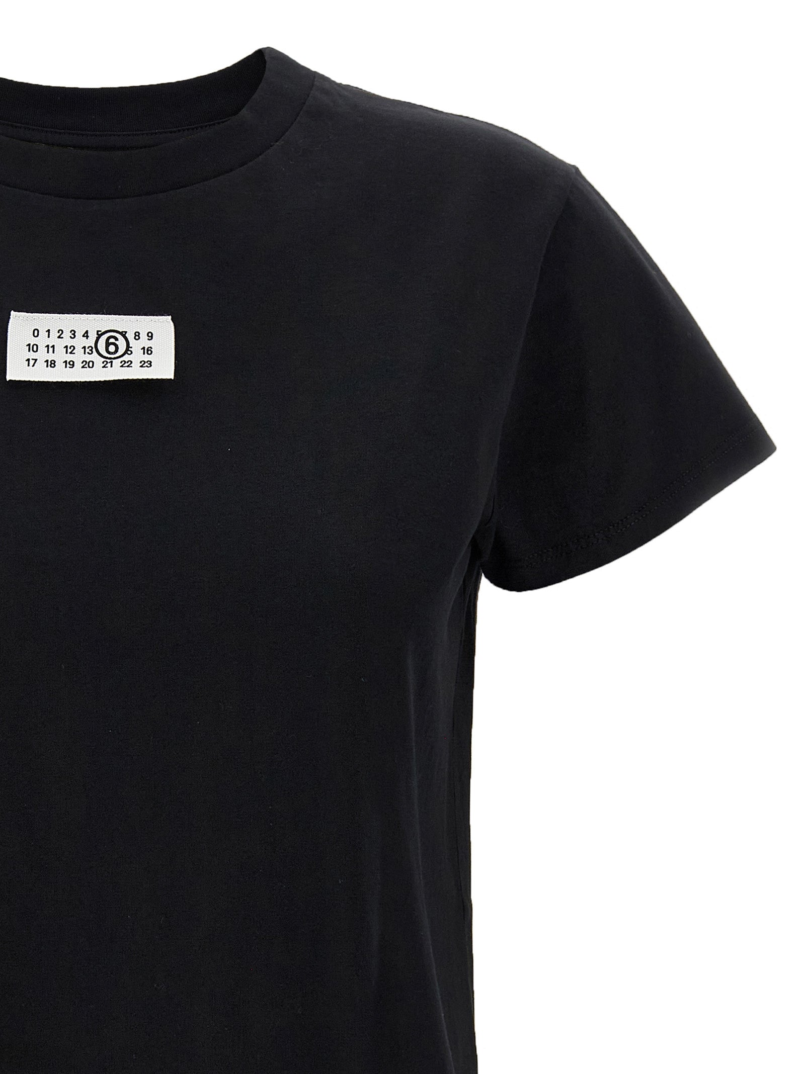 MM6 Maison Margiela Black Cotton Women's T-Shirt