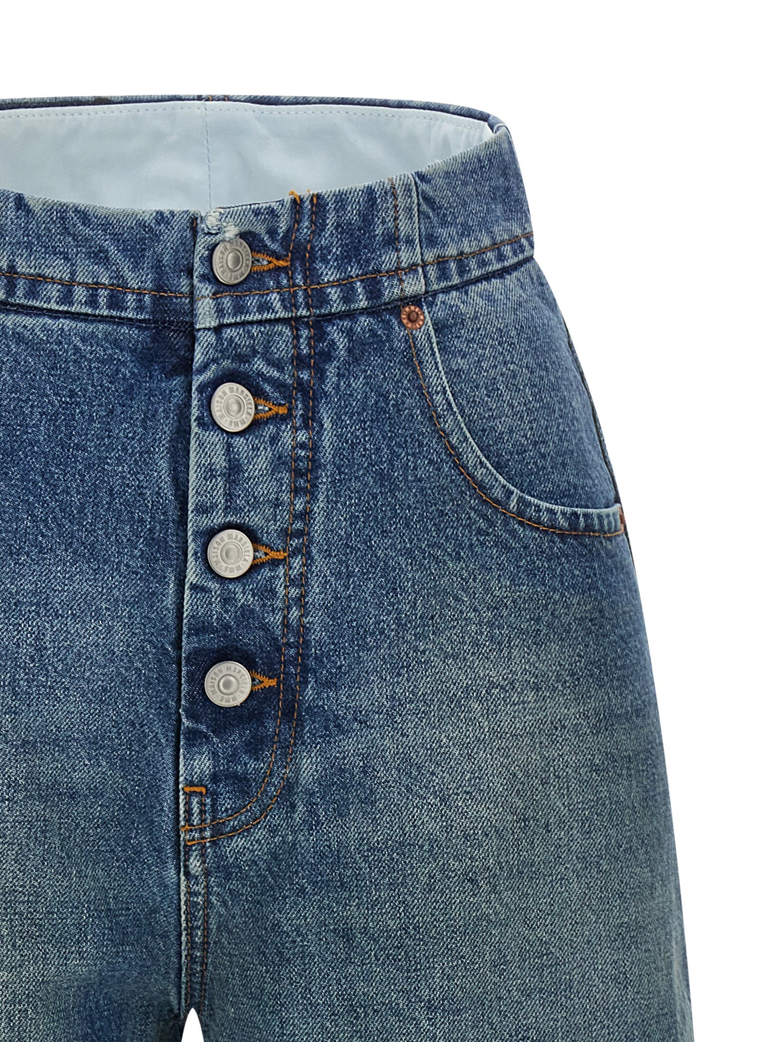 MM6 Maison Margiela Blue Cotton Straight-Leg Women's Jeans