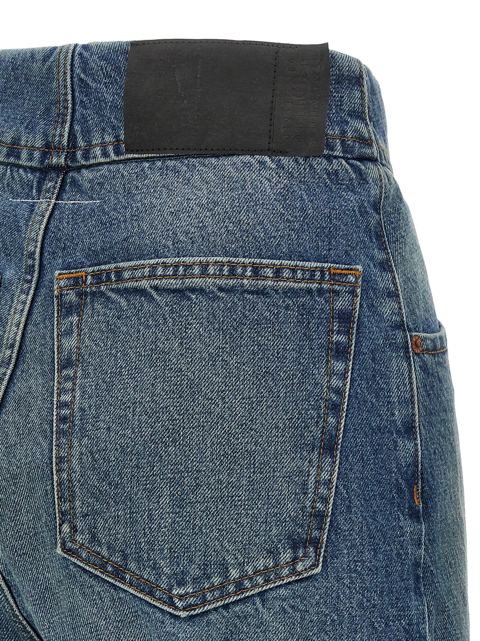 MM6 Maison Margiela Blue Cotton Straight-Leg Women's Jeans