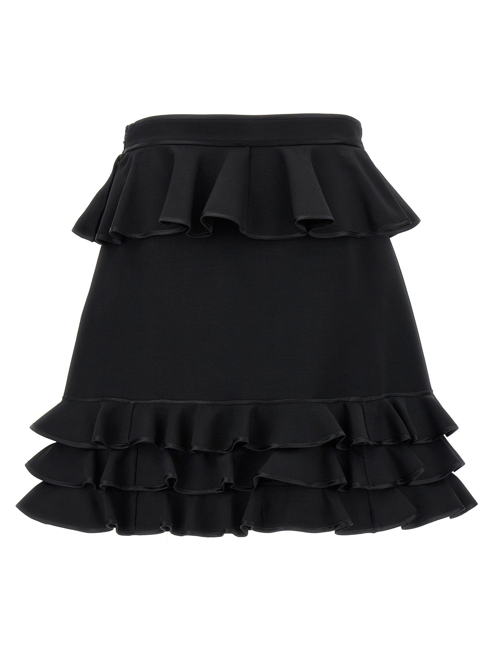 Valentino Garavani Black Virgin Wool Long Women's Skirt