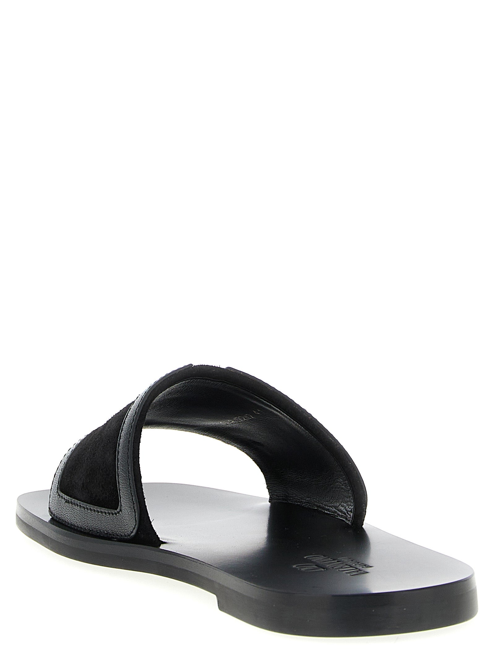 Valentino Garavani Black Calfskin Men's Slides