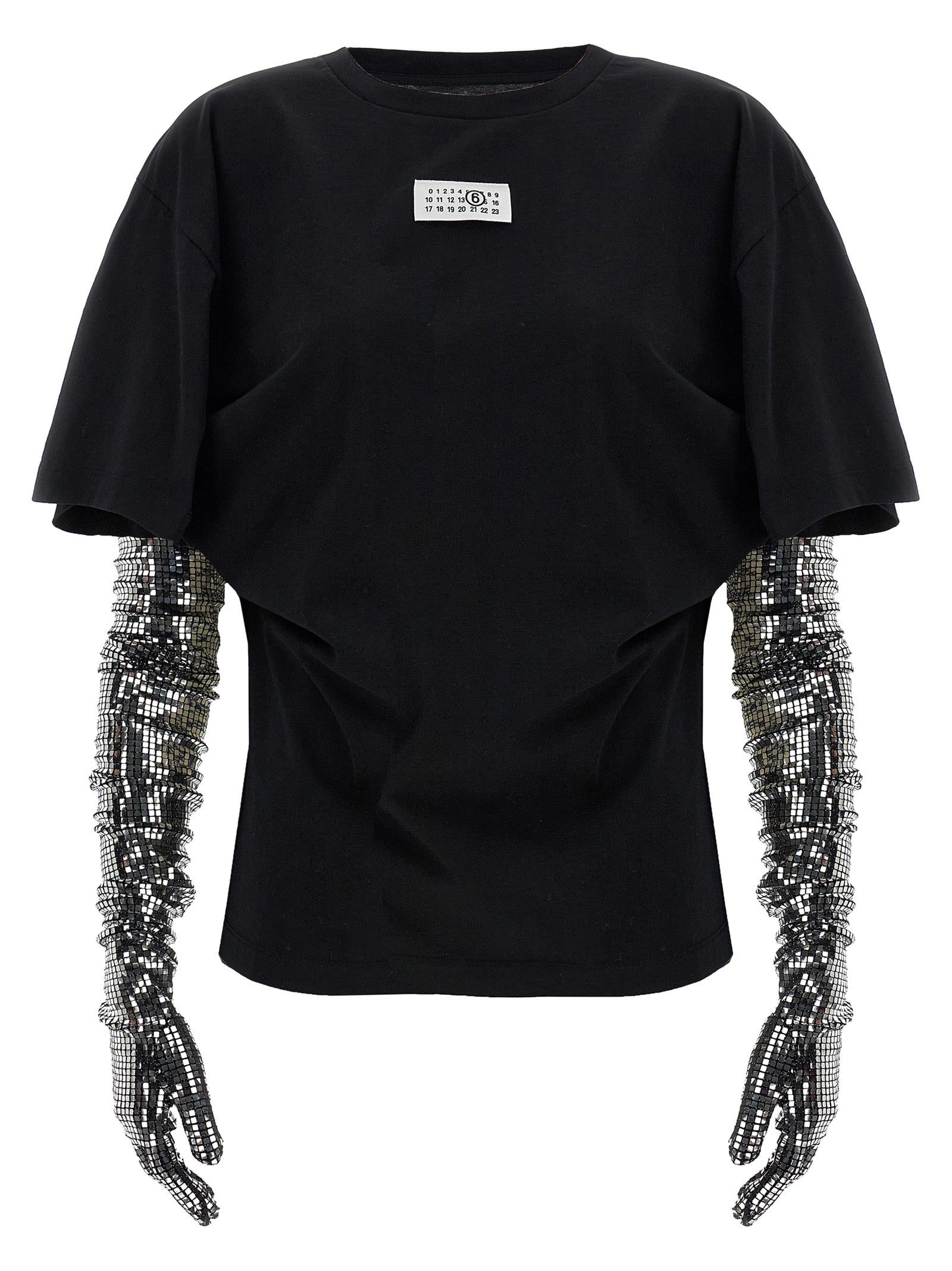 MM6 Maison Margiela Black Cotton Women's T-Shirt