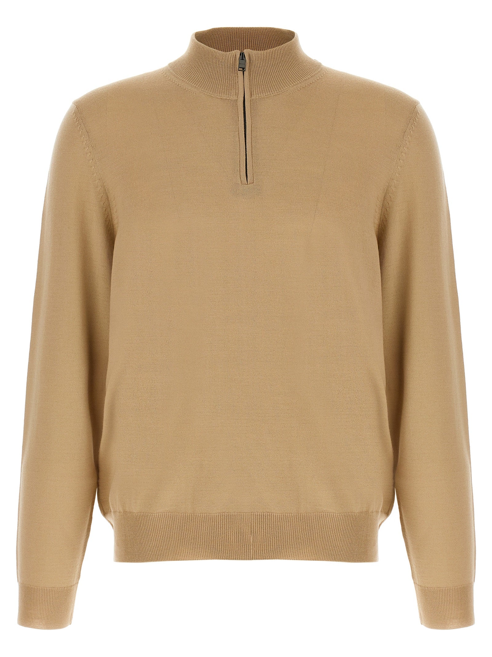 Hugo Boss Beige Virgin Wool Men's Cardigan