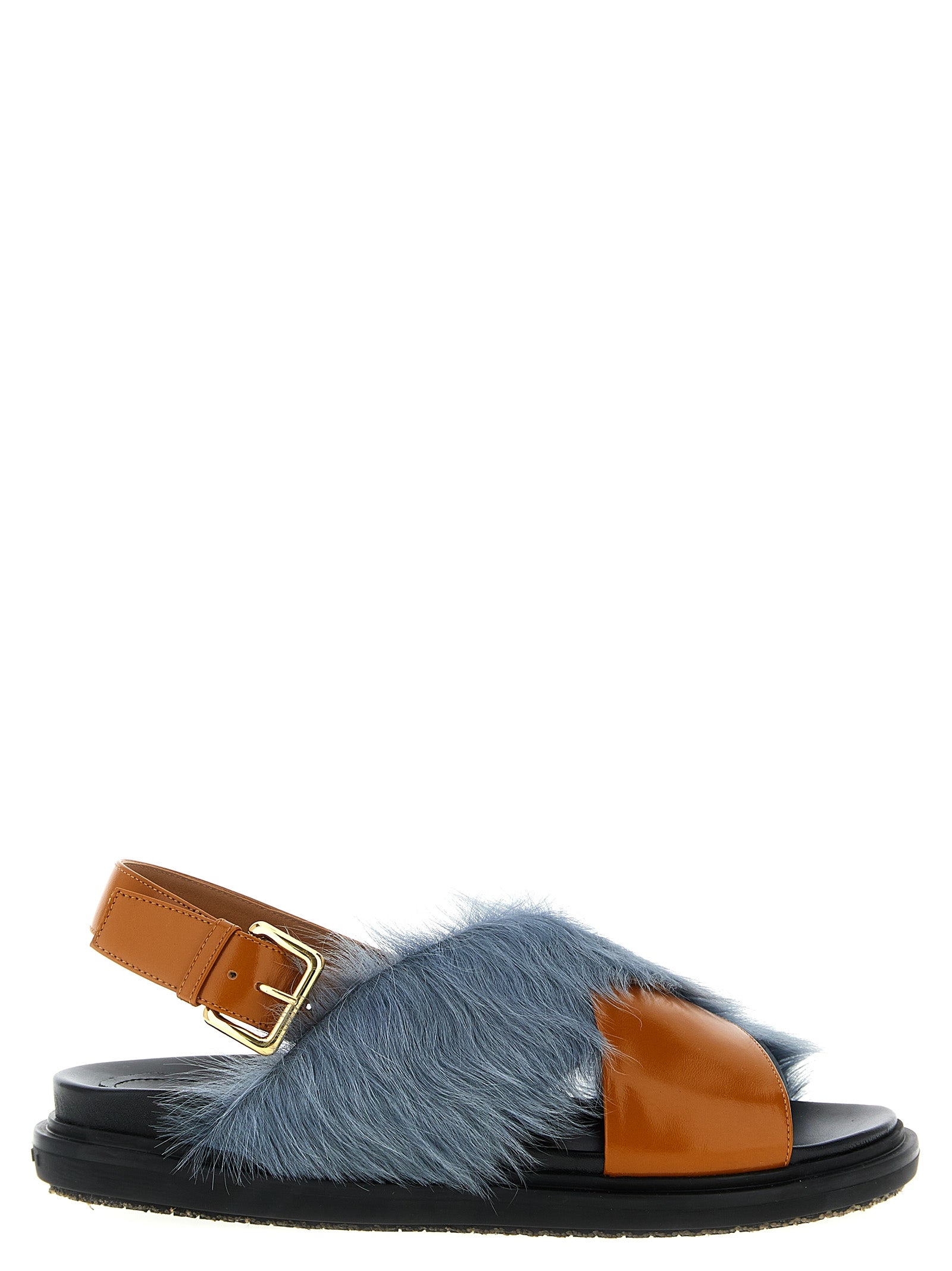 Marni Multicolor Lamb Leather Flat Women's Sandals