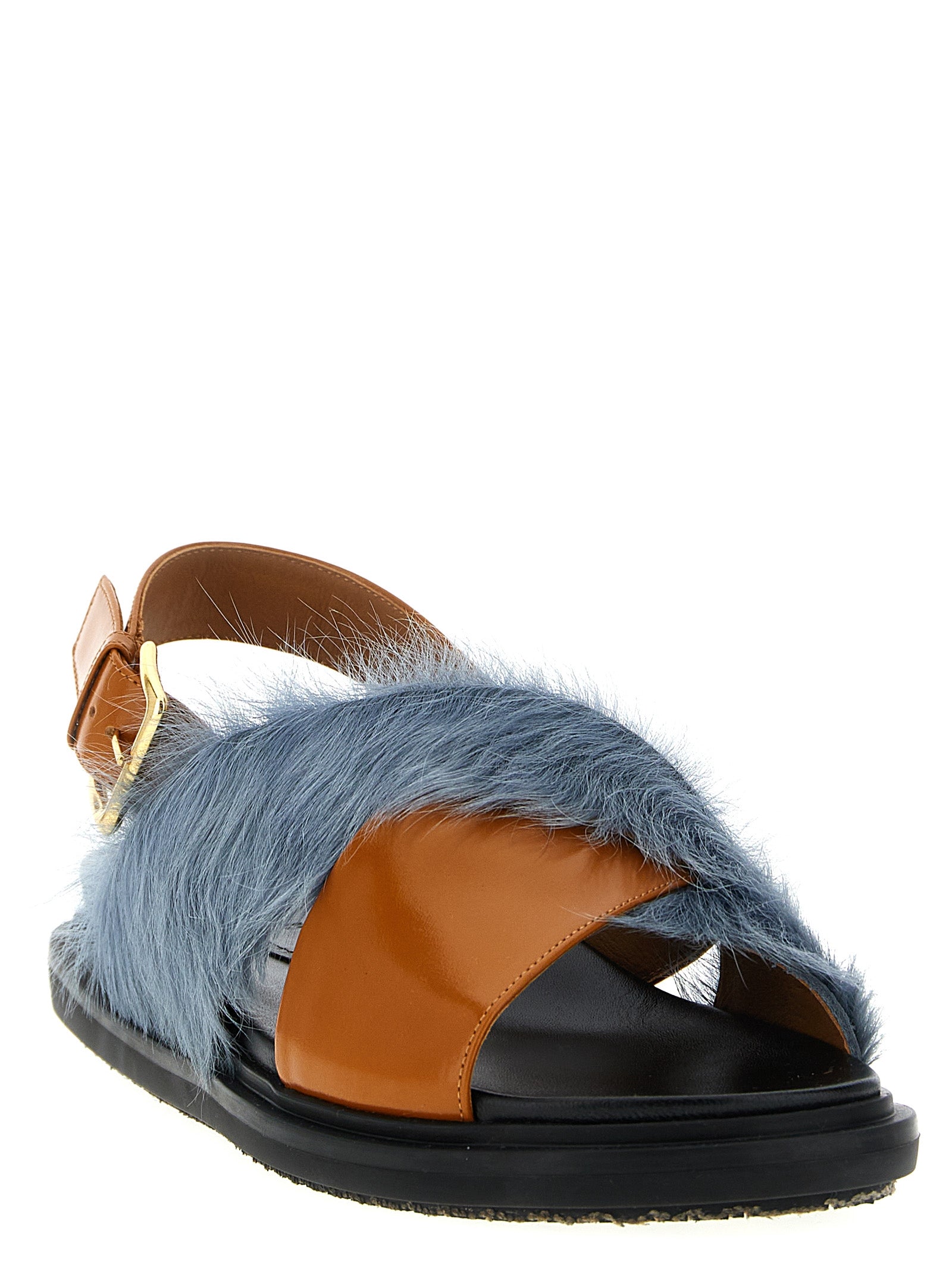 Marni Multicolor Lamb Leather Flat Women's Sandals
