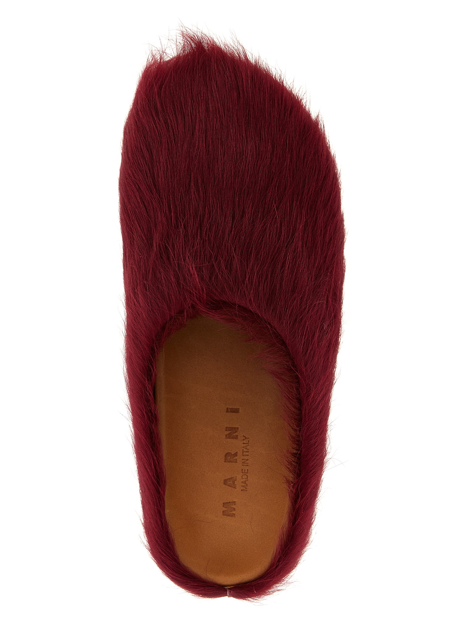 Marni Bordeaux Calfskin Men's Clogs
