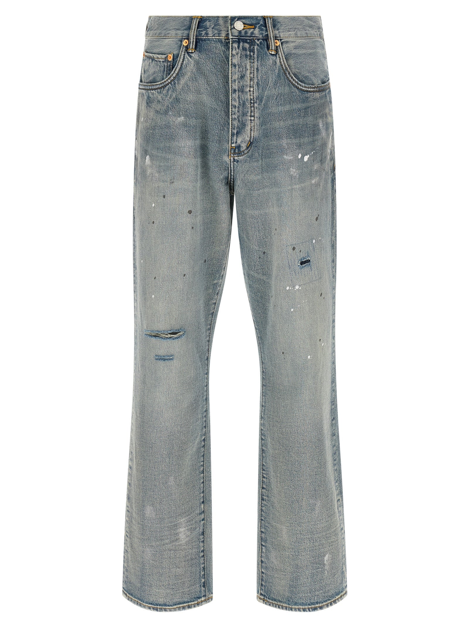 PURPLE Blue Cotton Straight-Leg Men's Jeans