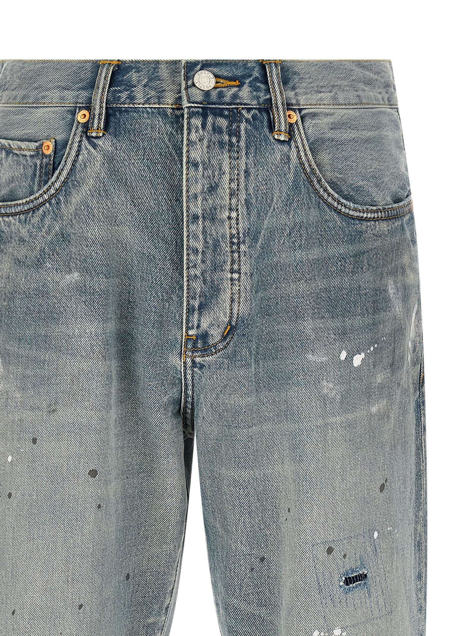PURPLE Blue Cotton Straight-Leg Men's Jeans