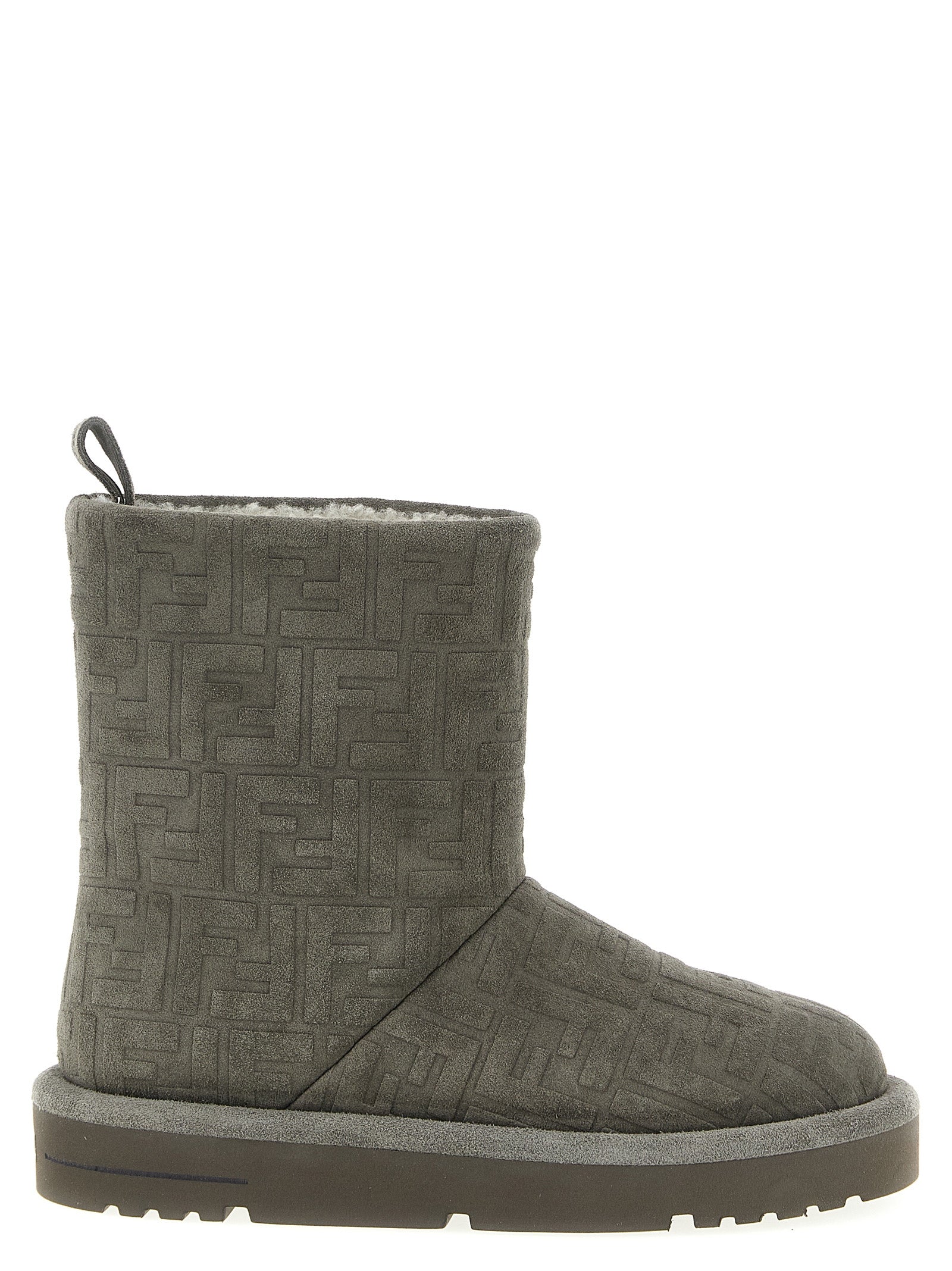 Fendi Gray Calfskin Ankle Women's Boots