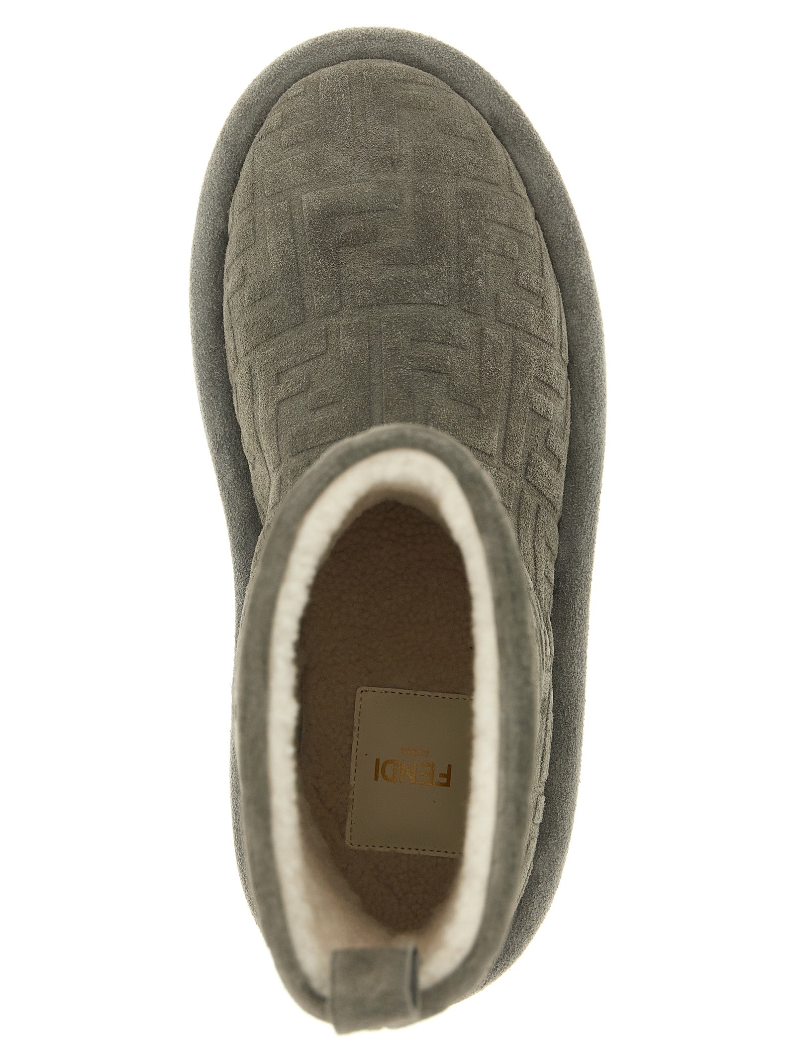 Fendi Gray Calfskin Ankle Women's Boots