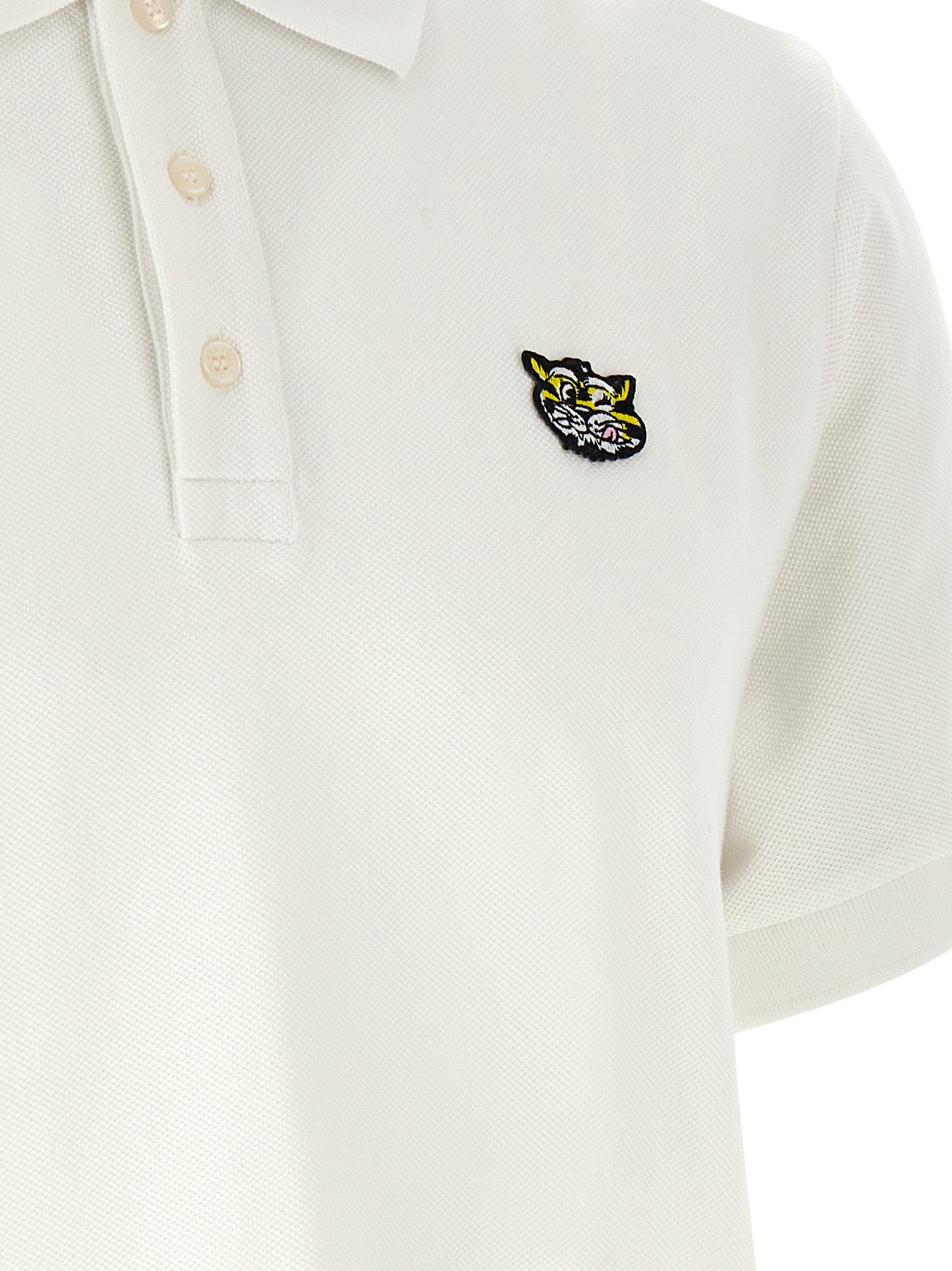Kenzo White Cotton Polo Men's Shirt