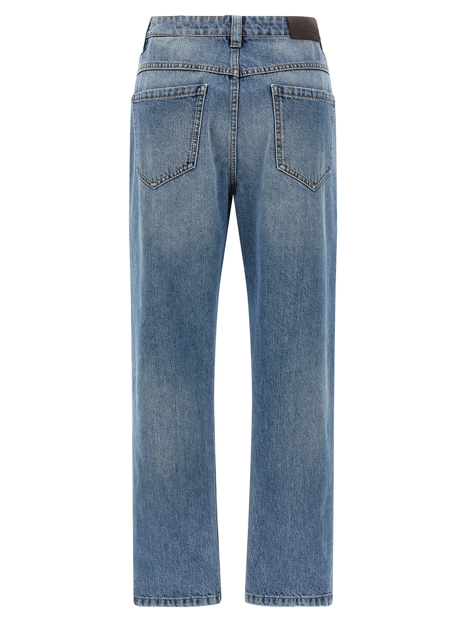 Brunello Cucinelli Blue Cotton Straight-Leg Women's Jeans