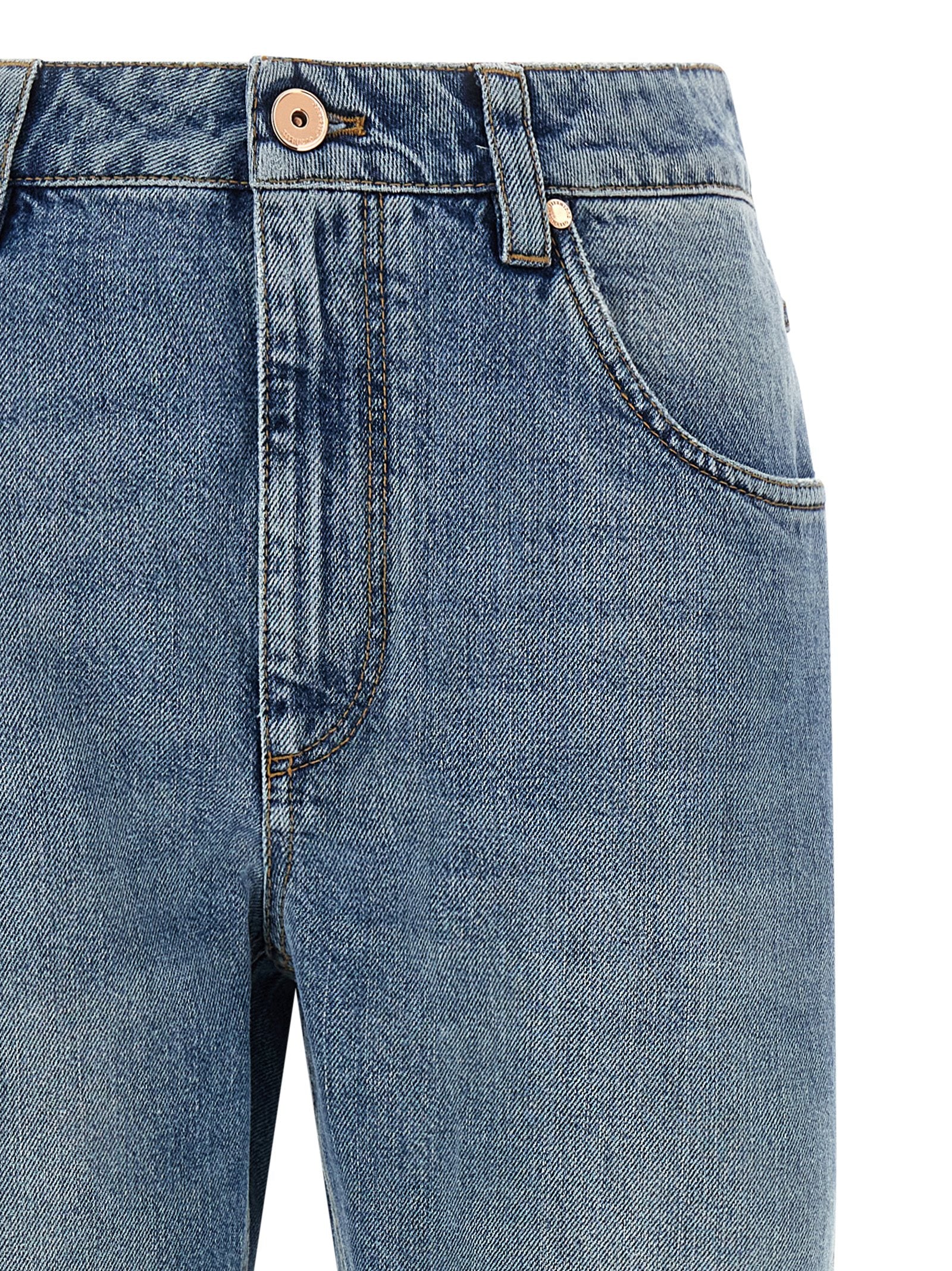 Brunello Cucinelli Blue Cotton Straight-Leg Women's Jeans